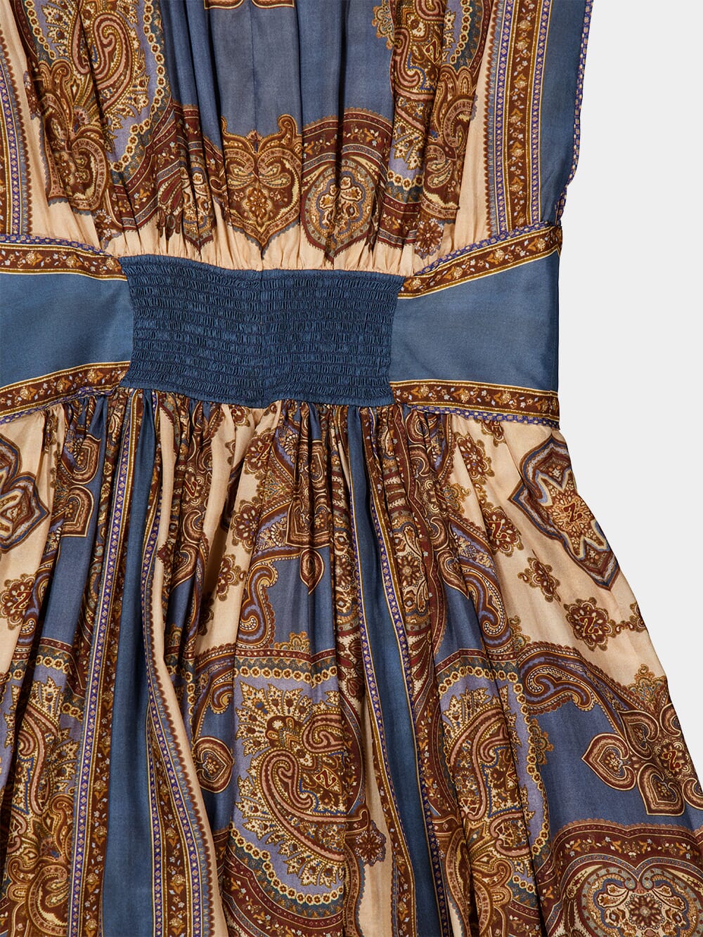 Dark Blue Paisley Mahon Silk Maxi Dress - Image 5