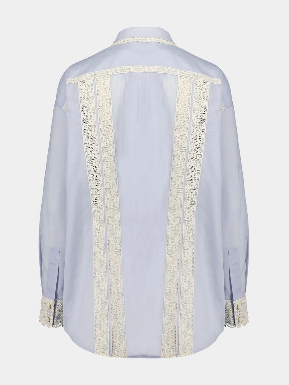 Dusty Blue Everley Lace Trim Shirt - Image 2