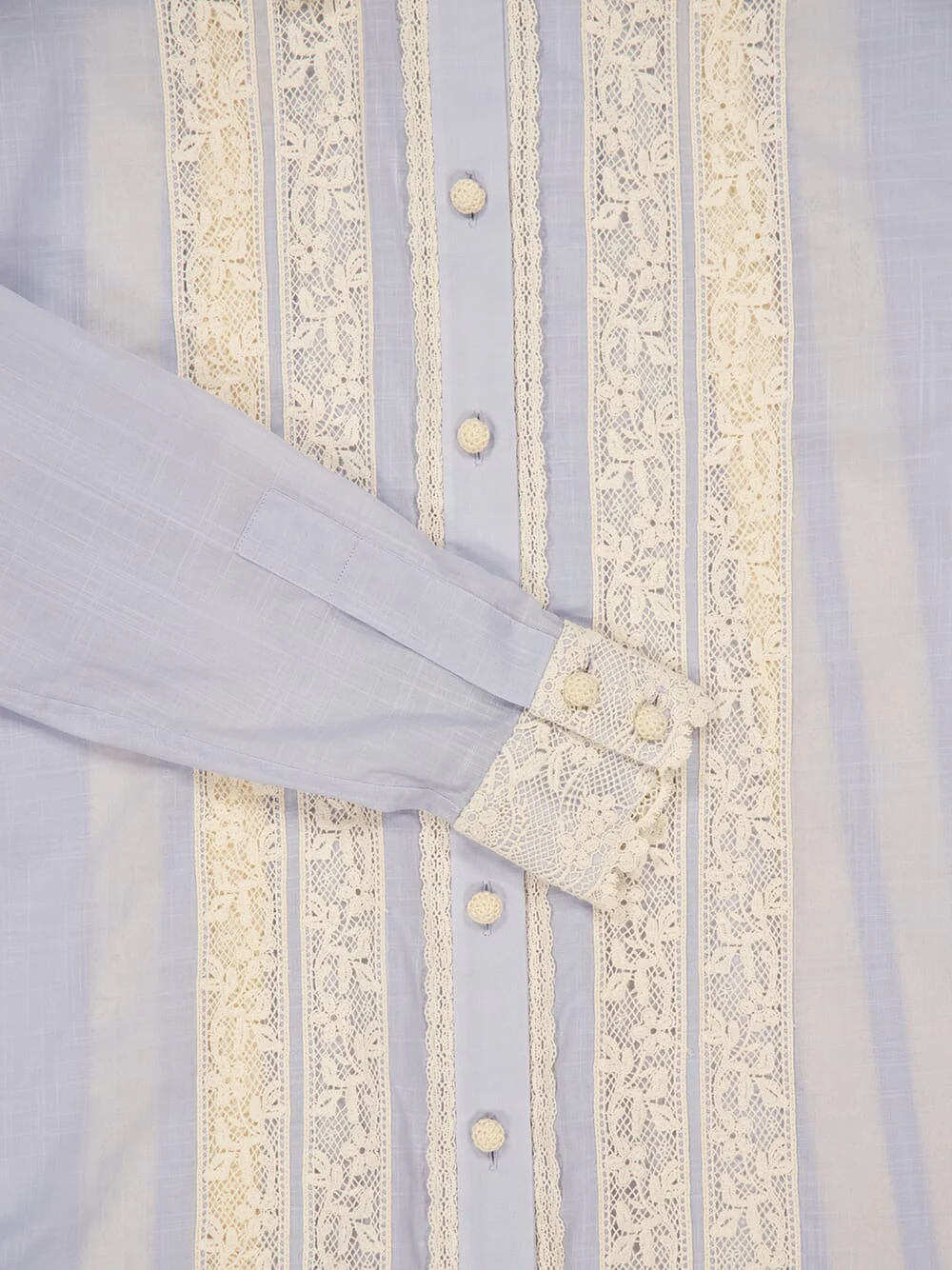 Dusty Blue Everley Lace Trim Shirt - Image 3