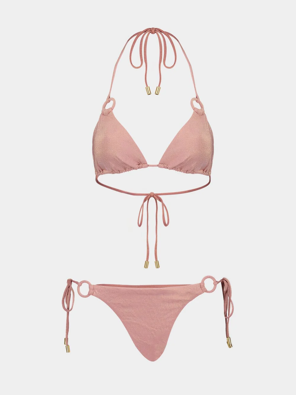 Dusty Pink Rhiannon Metallic Ring Bikini