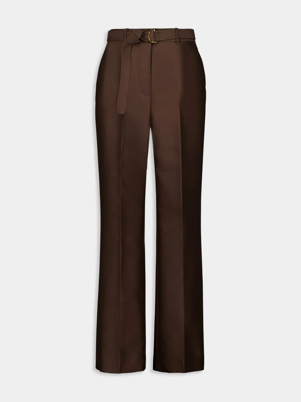 Espresso Straight-Fit Illuminate Wool Trousers