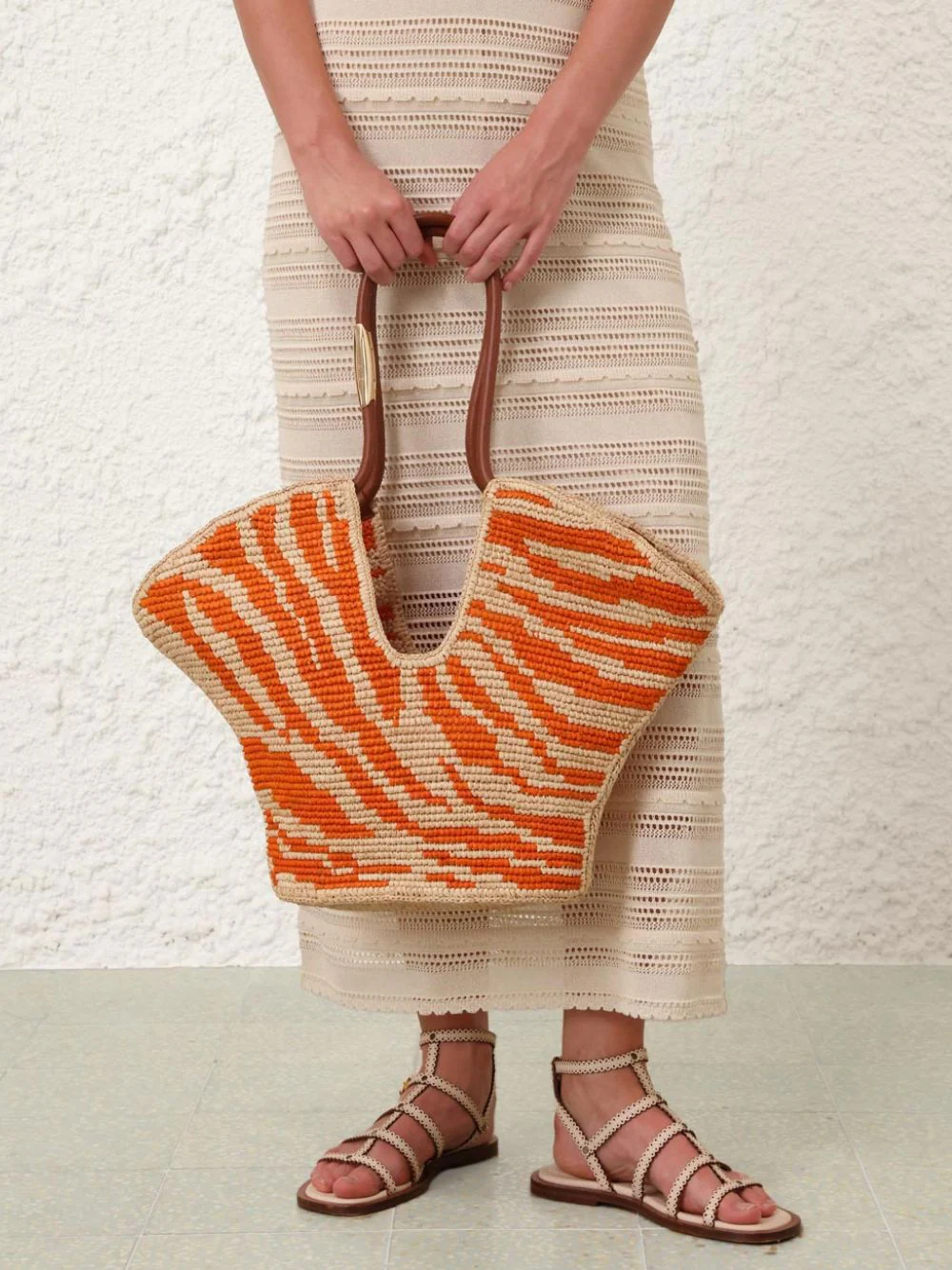 Goldentime Orange Zebra Medium Tote - Image 4