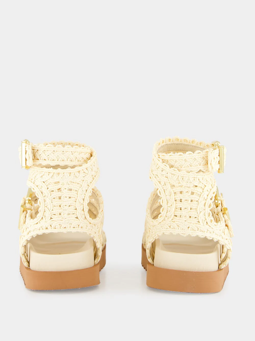 Goldie Gladiator Flat Sandals in Powder - Image 5