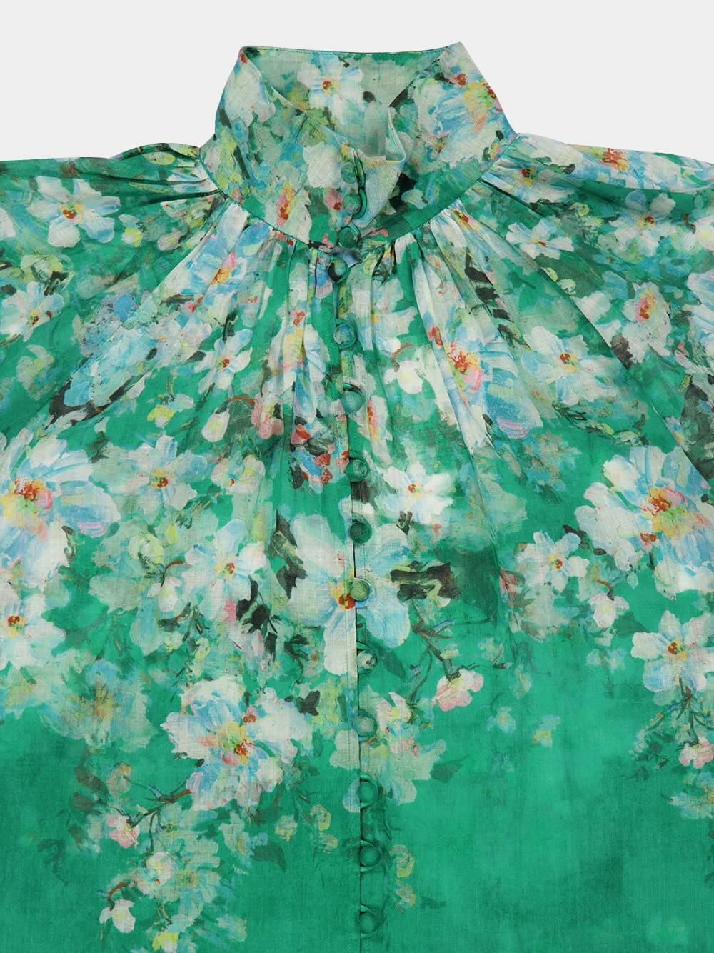 Green Floral Everley Billow Blouse - Image 3