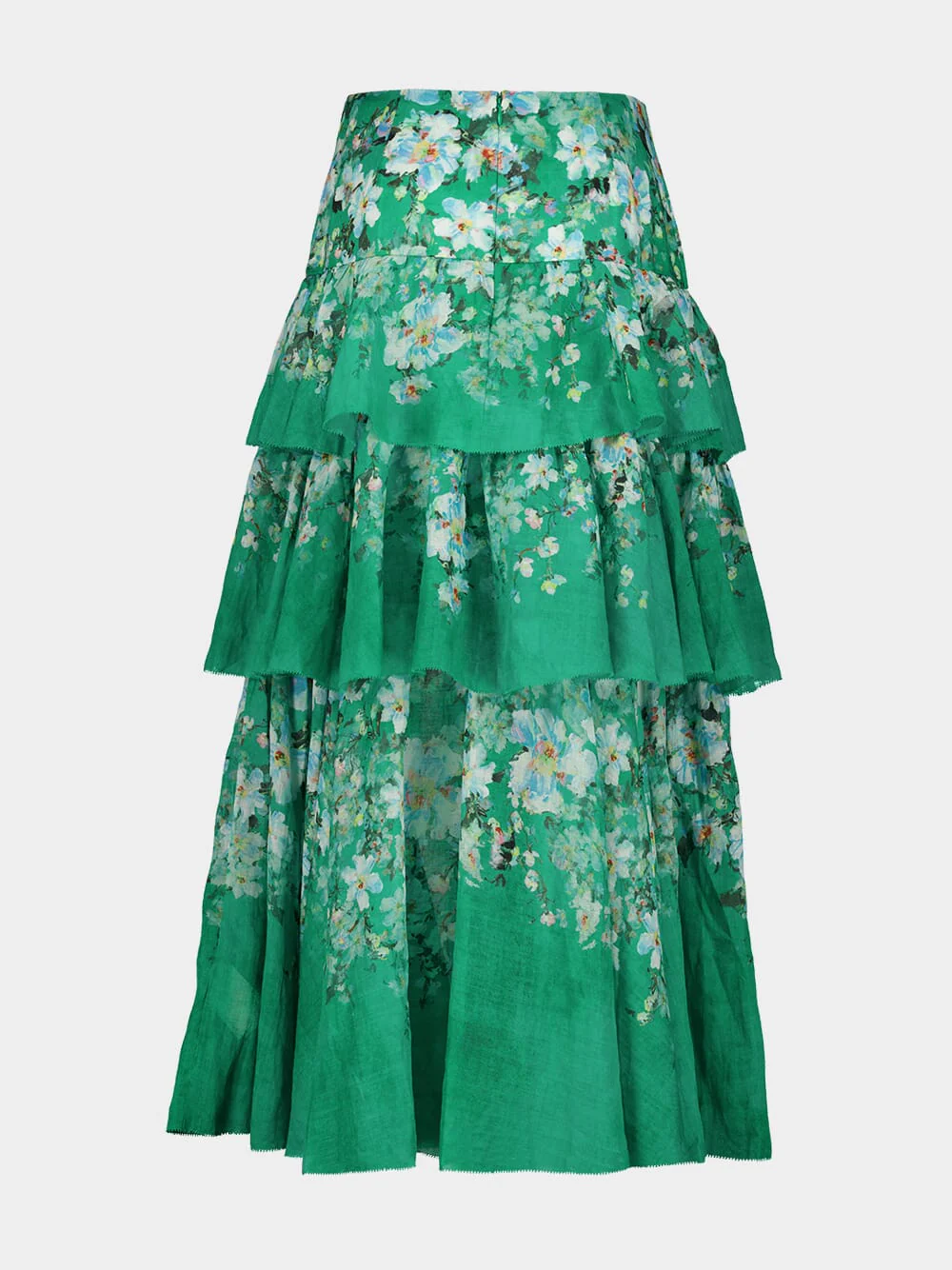 Green Floral Everley Tiered Midi Skirt - Image 2