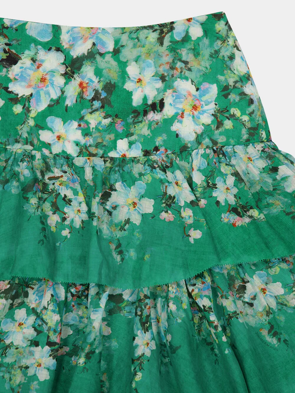 Green Floral Everley Tiered Midi Skirt - Image 7
