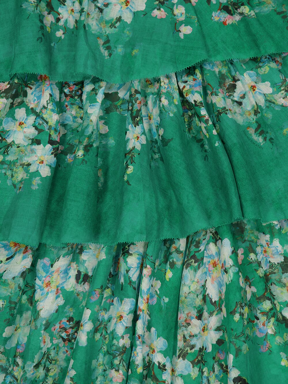 Green Floral Everley Tiered Midi Skirt - Image 8