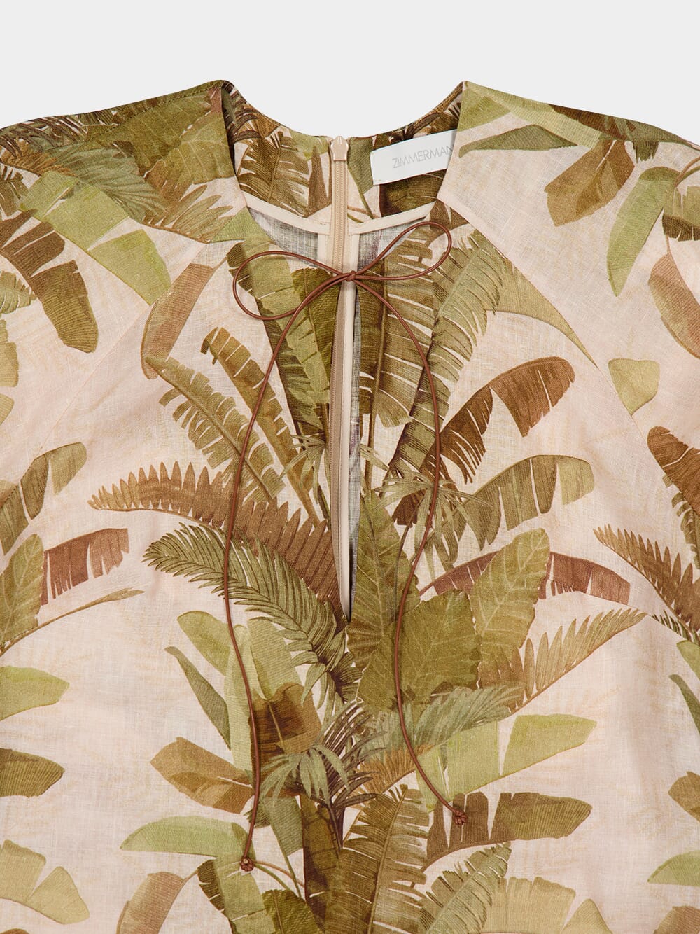 Green Palm Ascension Linen Midi Dress - Image 5
