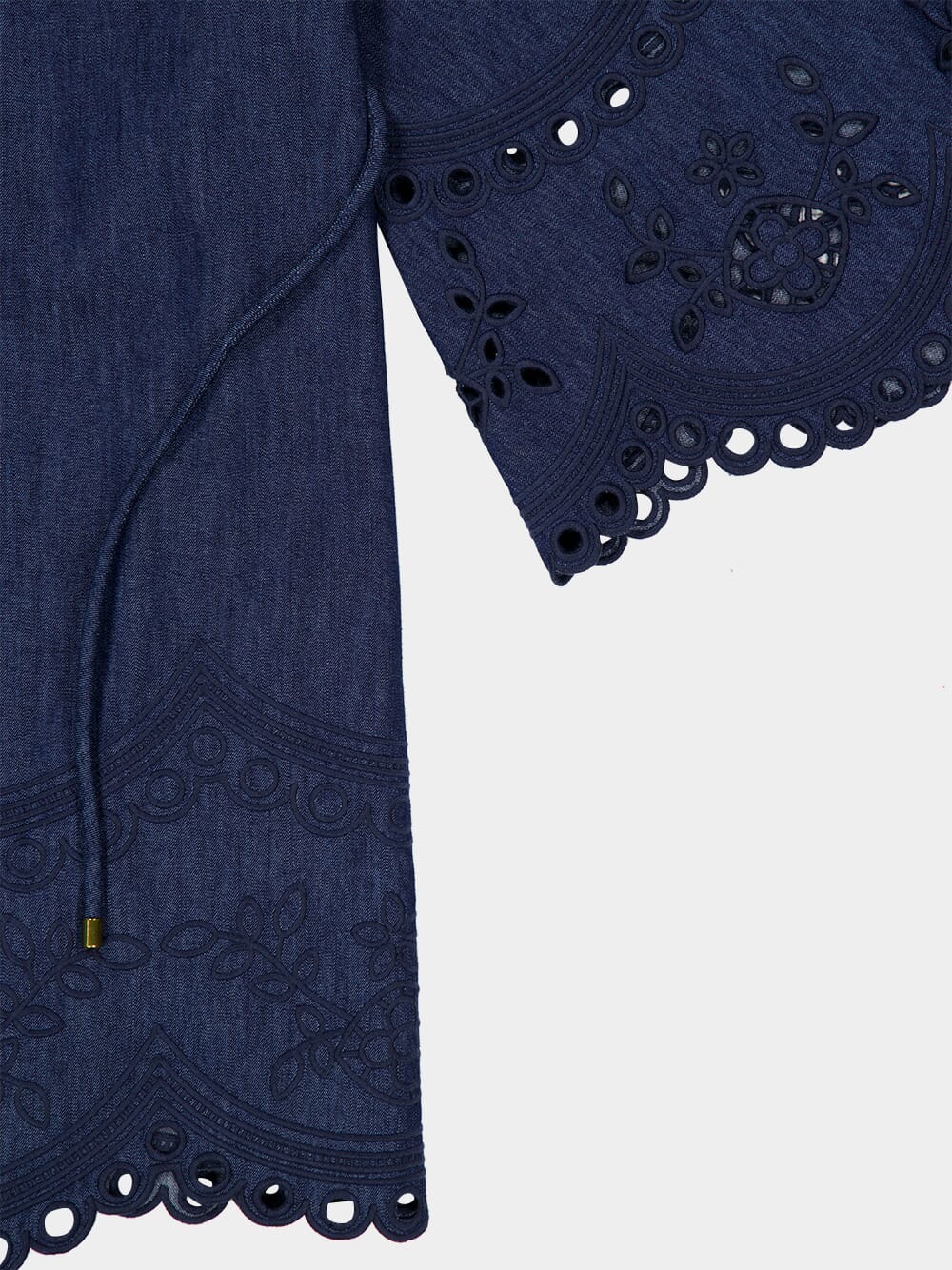 Ink Blue Mahon Broderie Denim Mini Dress - Image 6