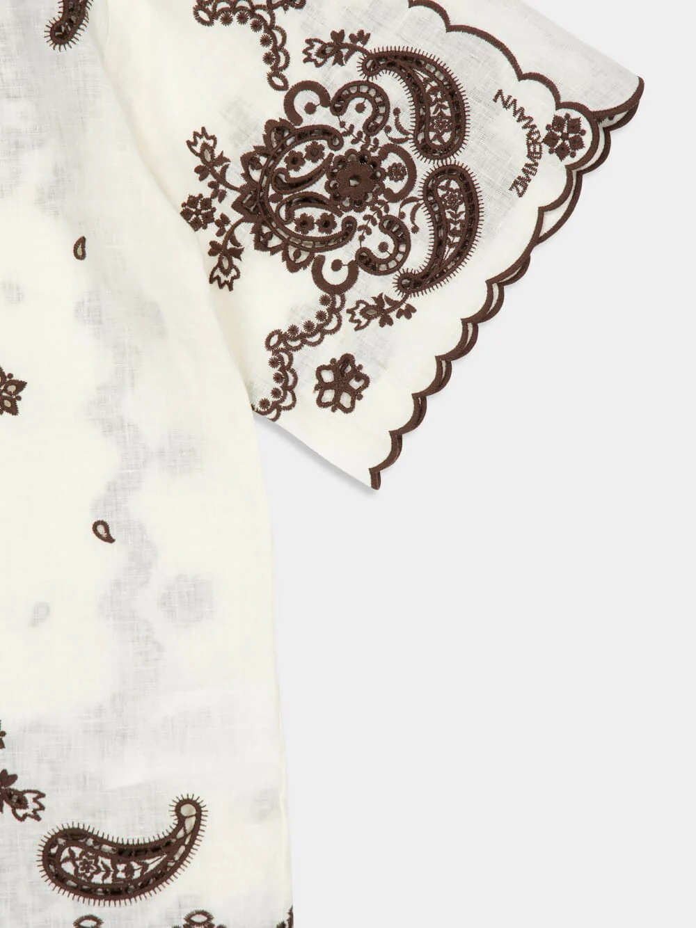 Ivory Chocolate Ascension Embroidered Shirt - Image 6