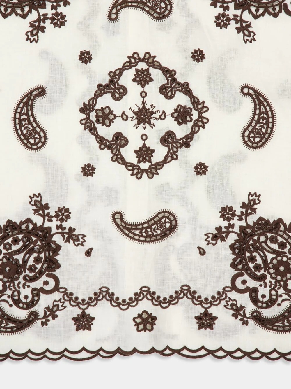 Ivory Chocolate Ascension Embroidered Shirt - Image 7