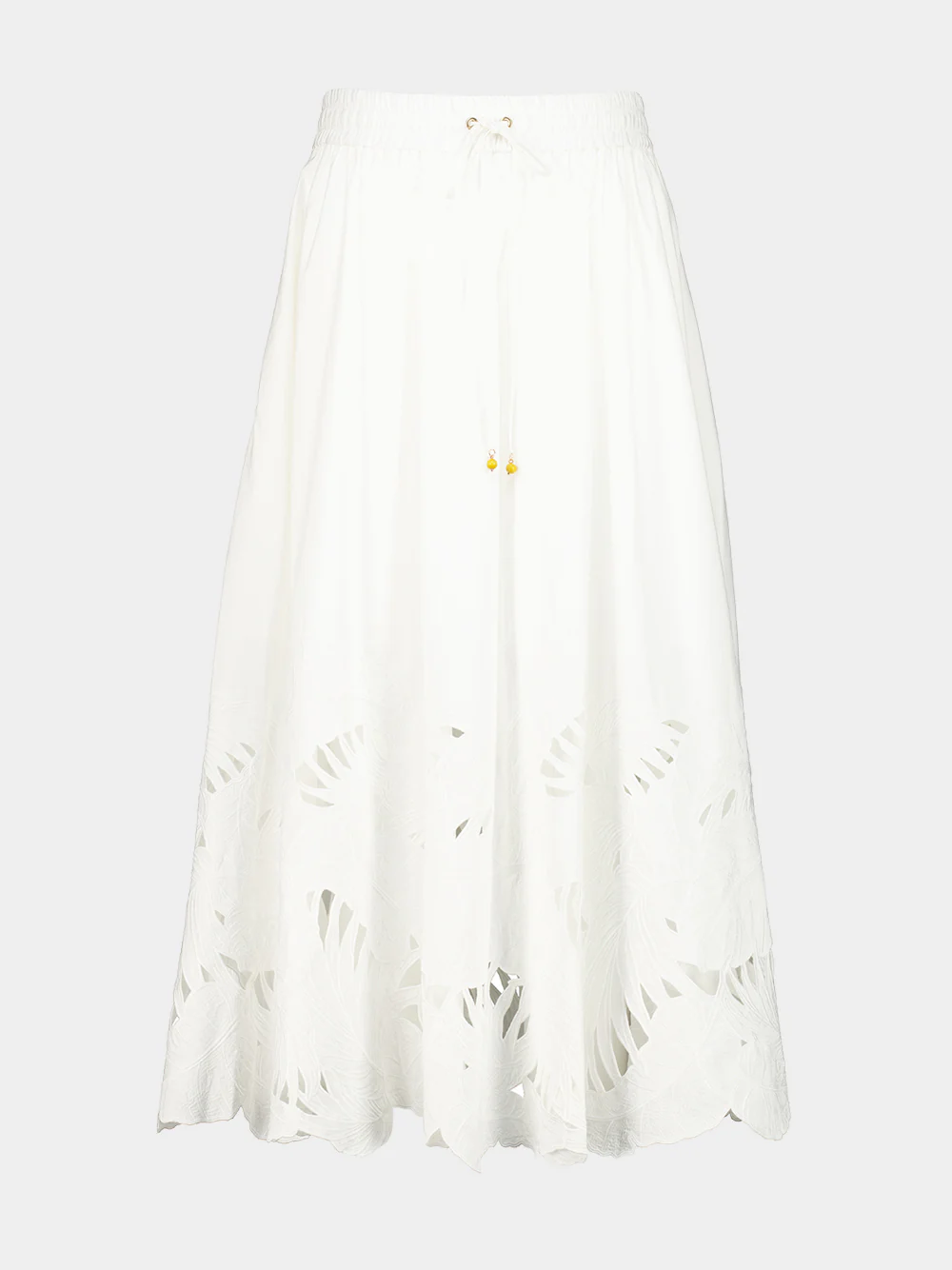 Ivory Mahon Embroidered Midi Skirt