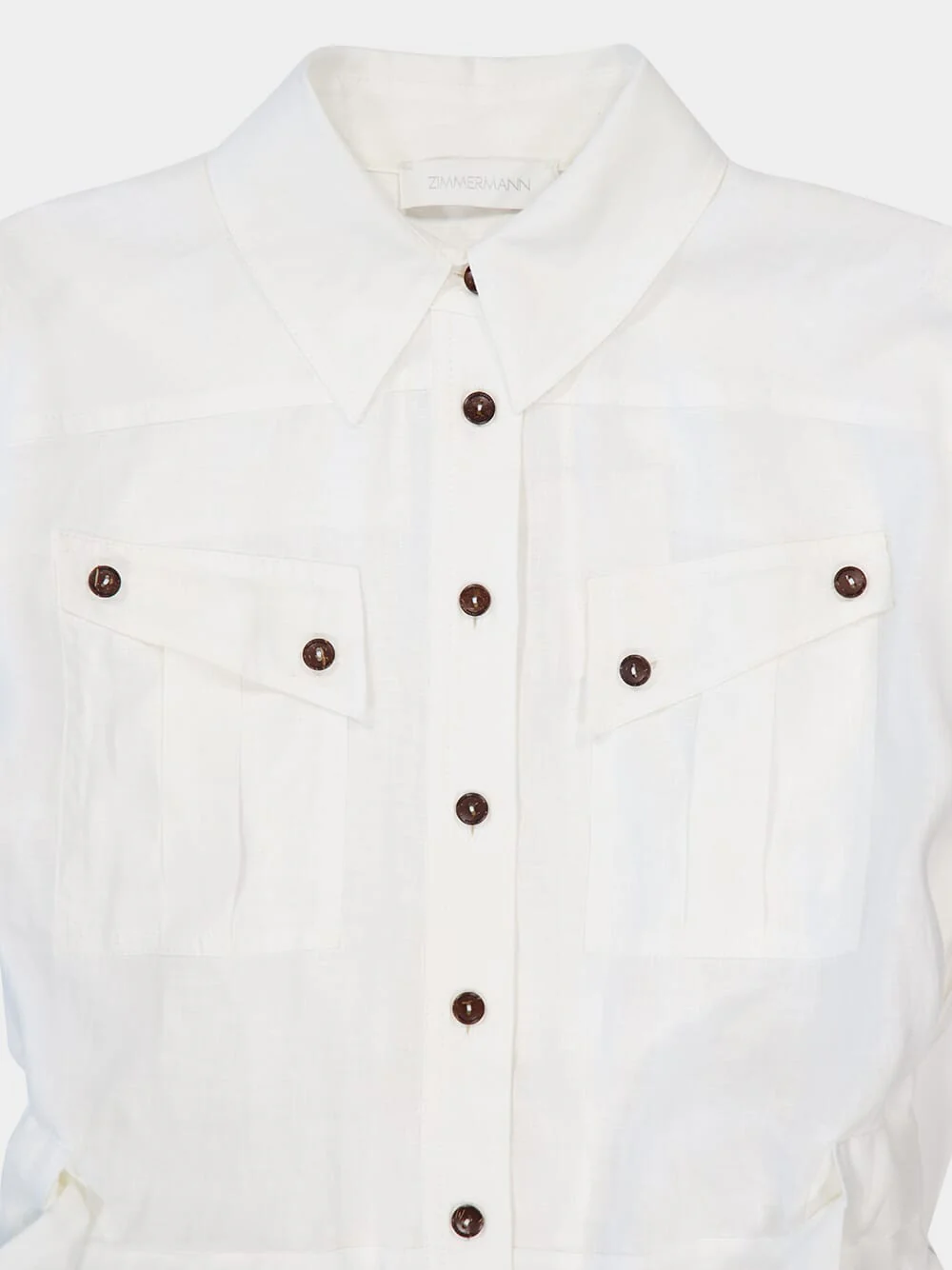 Ivory Rhiannon Cuffed Linen Playsuit - Image 3