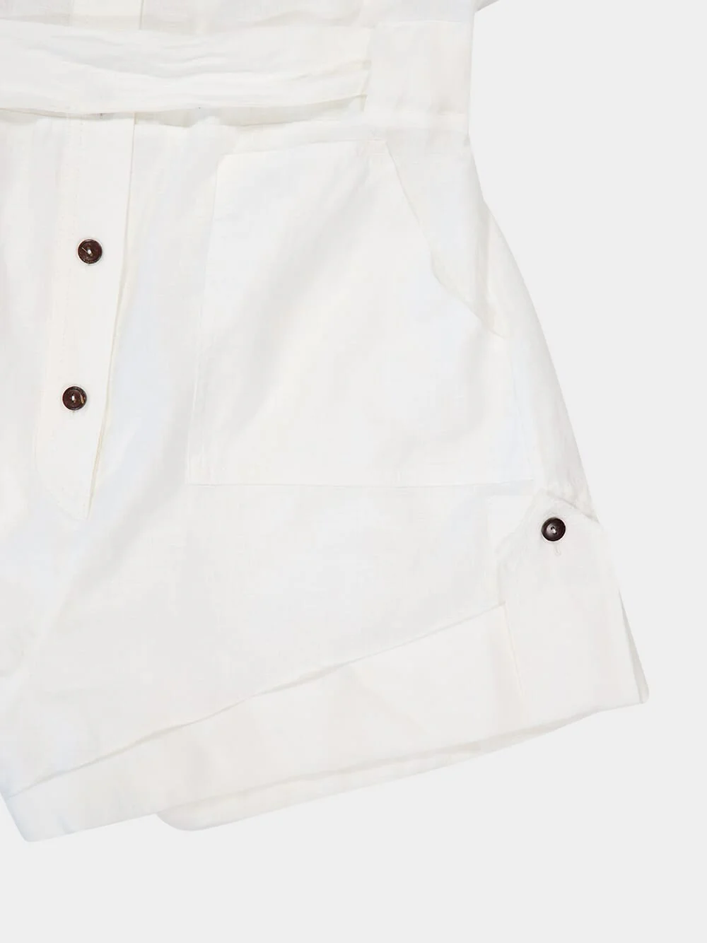 Ivory Rhiannon Cuffed Linen Playsuit - Image 4