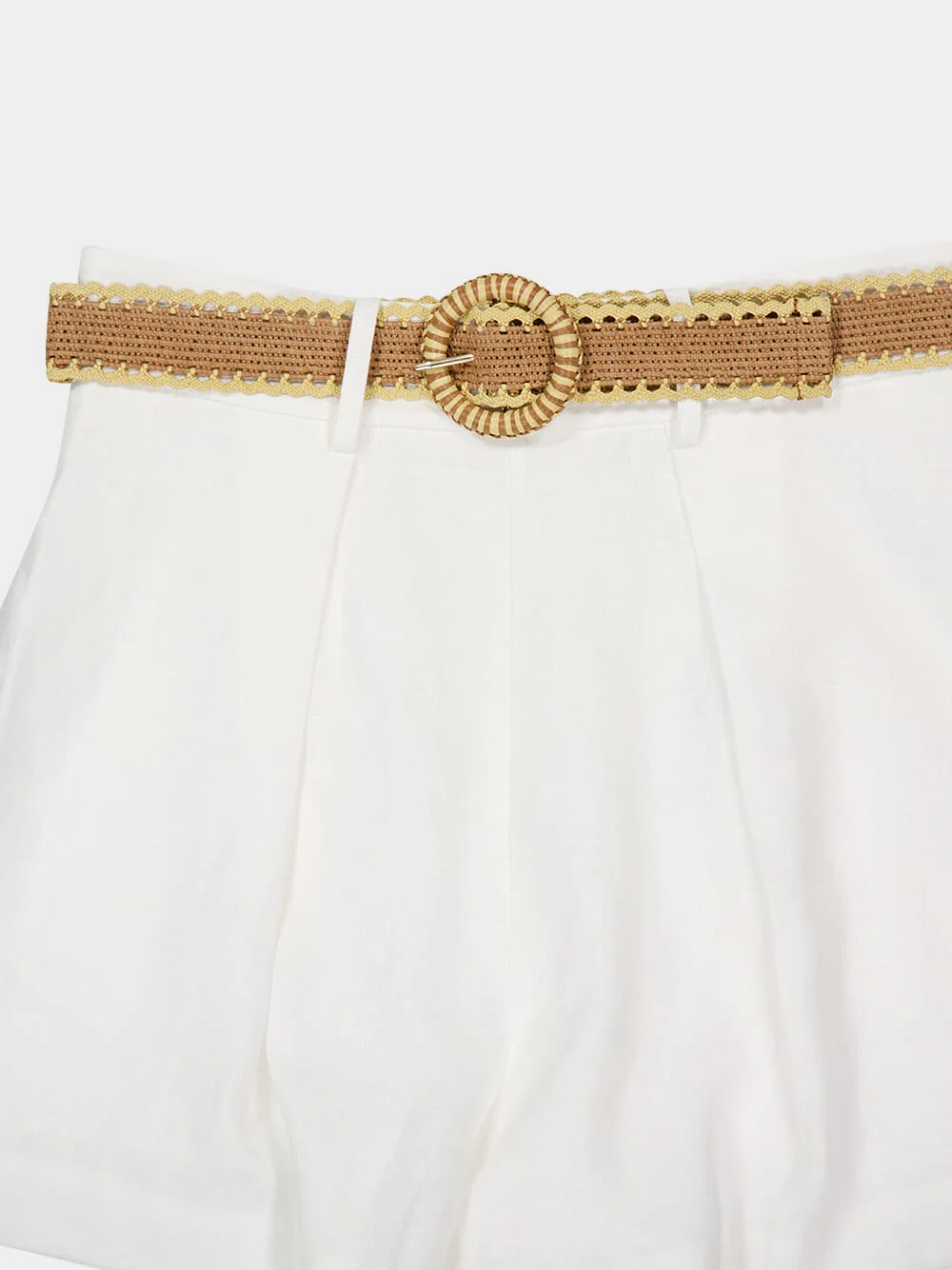 Ivory Rhiannon Tuck Linen Shorts - Image 3