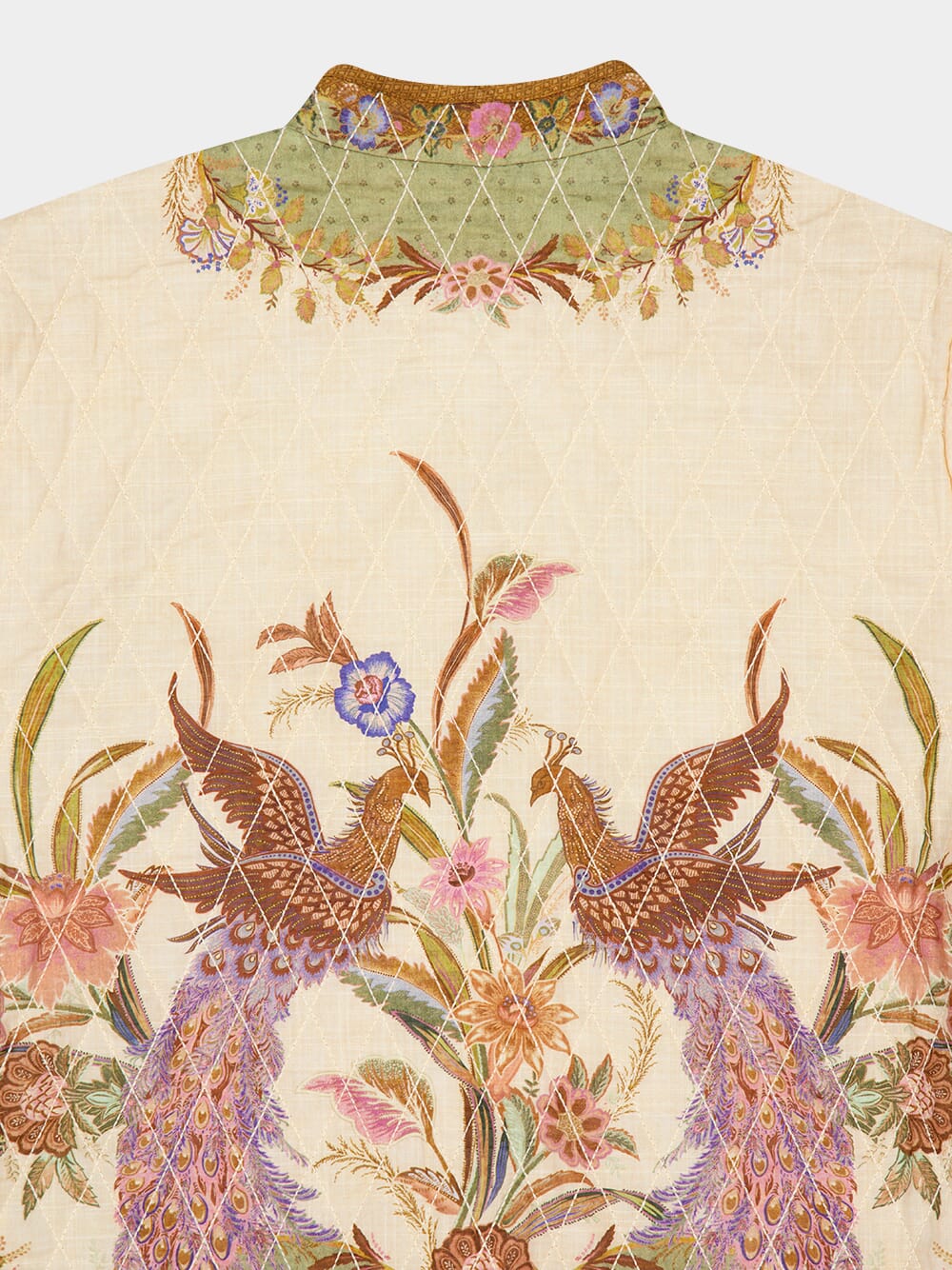 Khaki Floral Quilted Indra Bomber Jacket - Image 6
