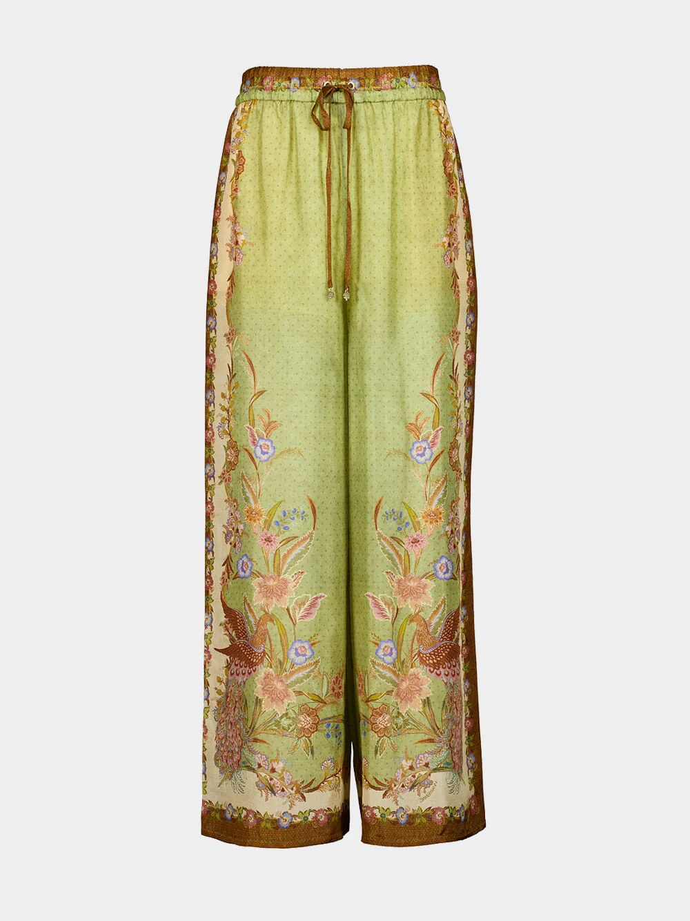 Khaki Scarf Floral Indra Relaxed Pants