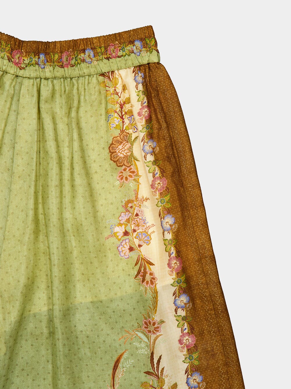 Khaki Scarf Floral Indra Relaxed Pants - Image 6