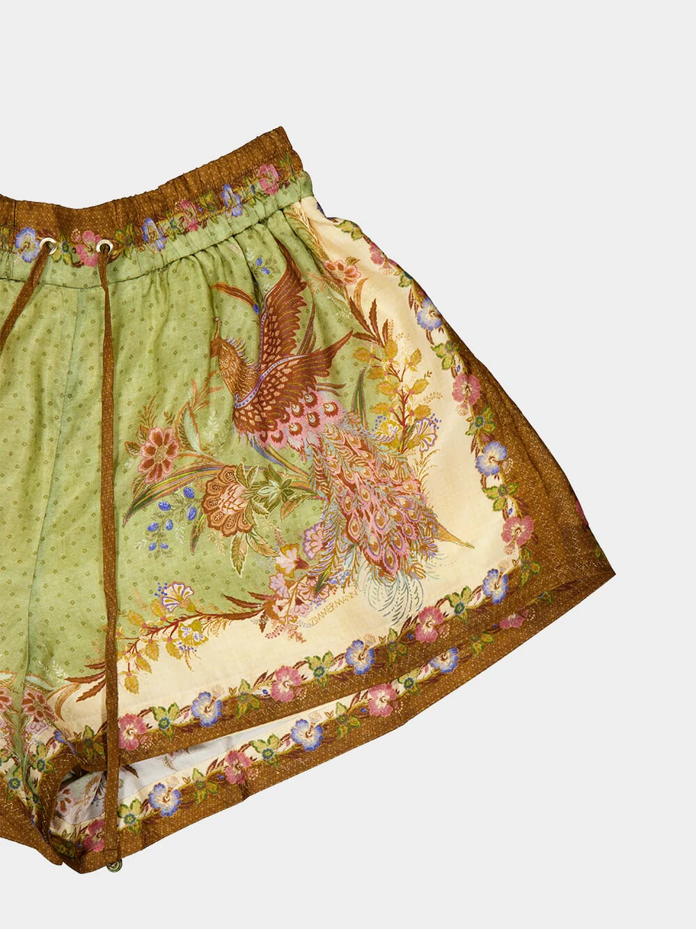 Khaki Scarf Floral Indra Shorts - Image 6