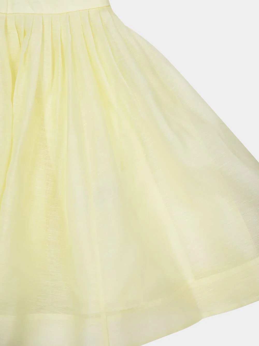Lemon Silk-Linen V-Neck Mini Dress - Image 6