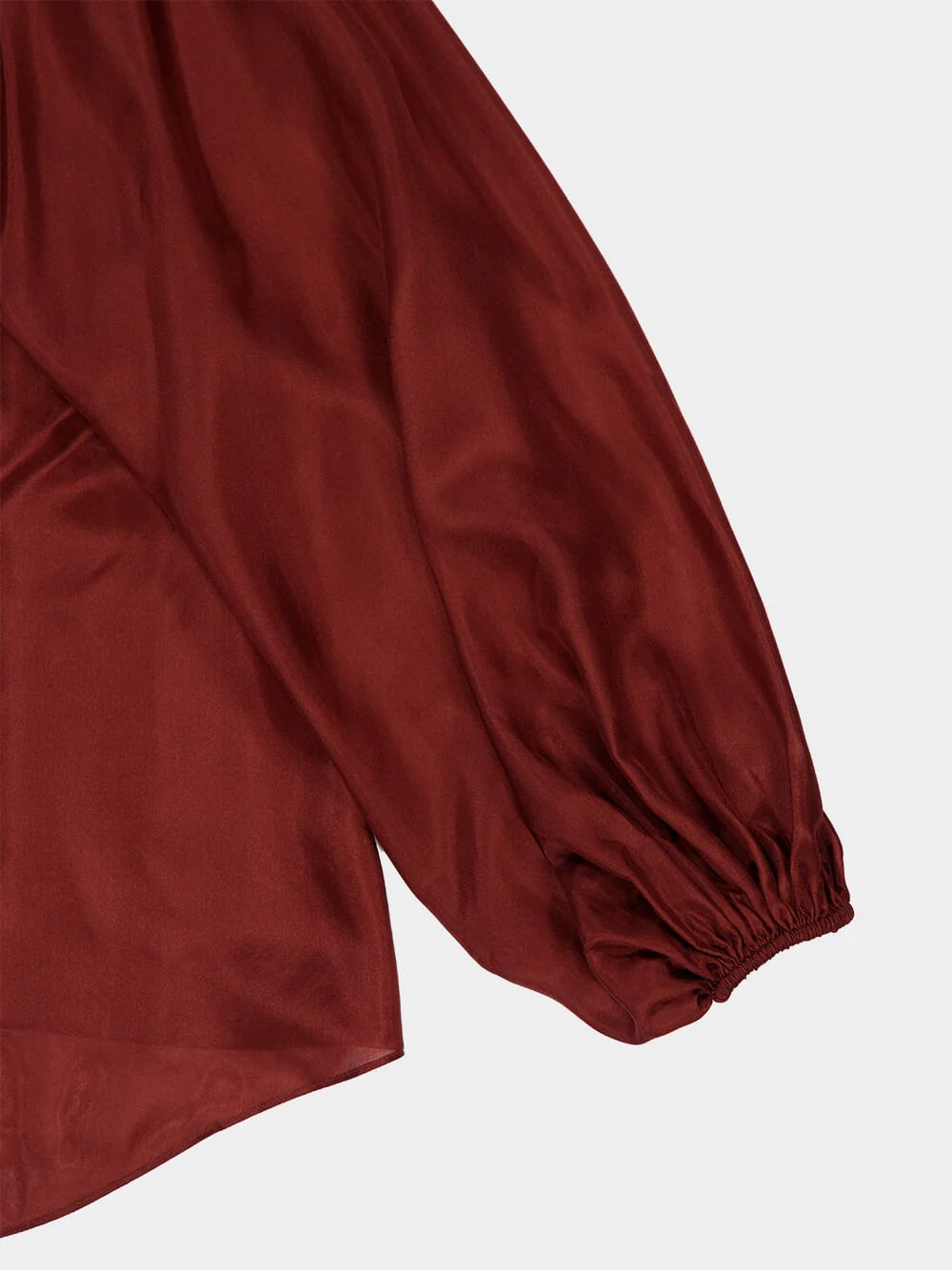 Merlot Aster Gathered Silk Blouse - Image 6