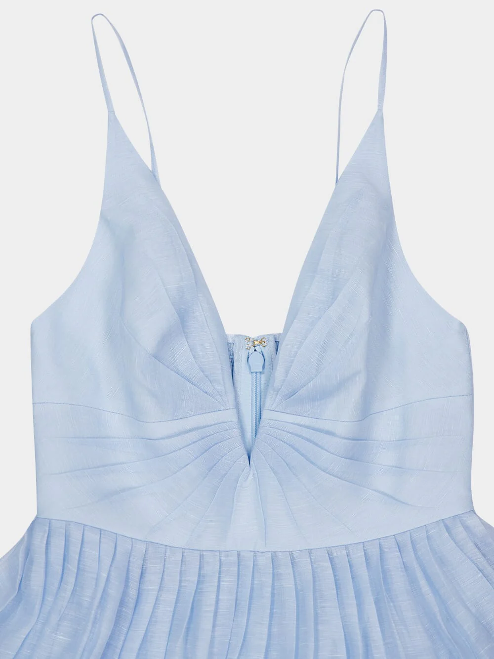 Mint Silk-Linen V-Neck Midi Dress - Image 5