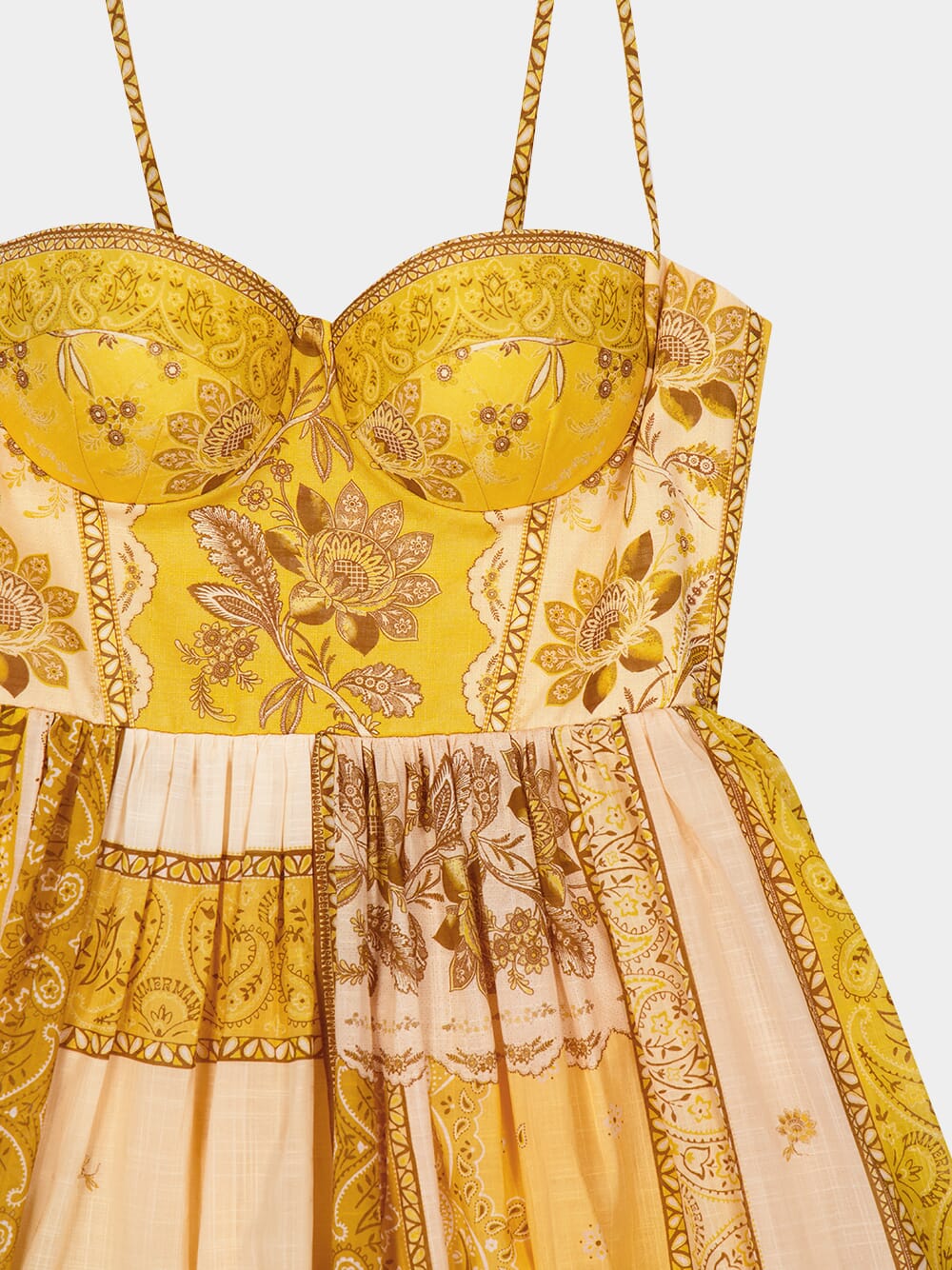 Mustard Bandana Lucky Corset Midi Dress - Image 3