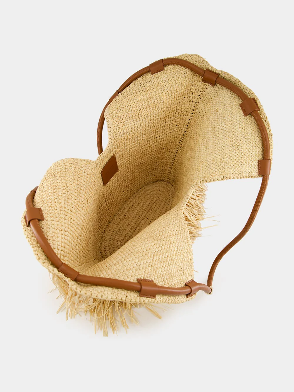 Natural Goldentime Medium Raffia Fringe Tote - Image 7