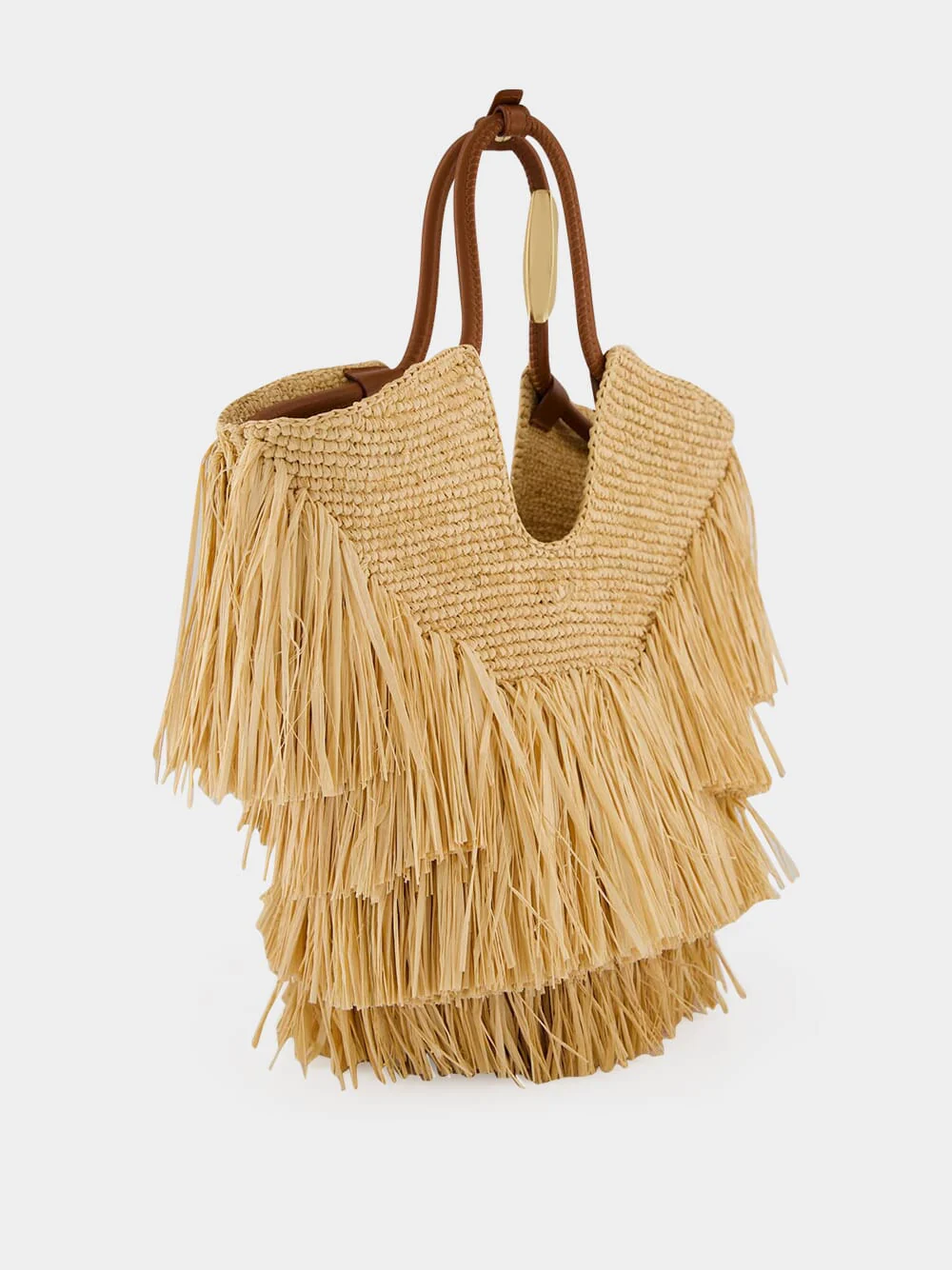 Natural Goldentime Small Fringe Tote - Image 5