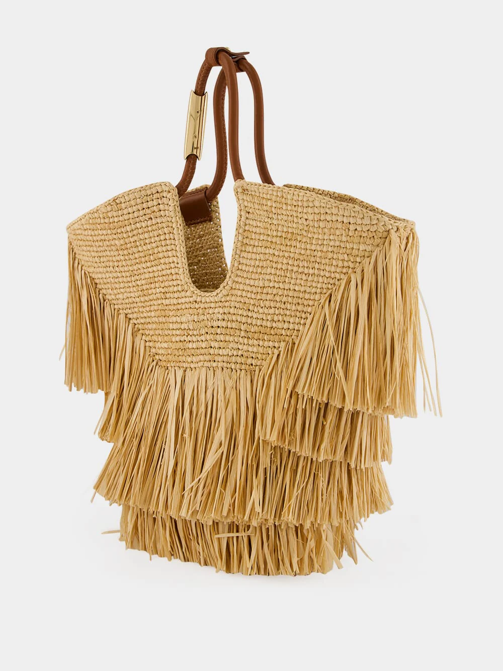 Natural Goldentime Small Fringe Tote - Image 7