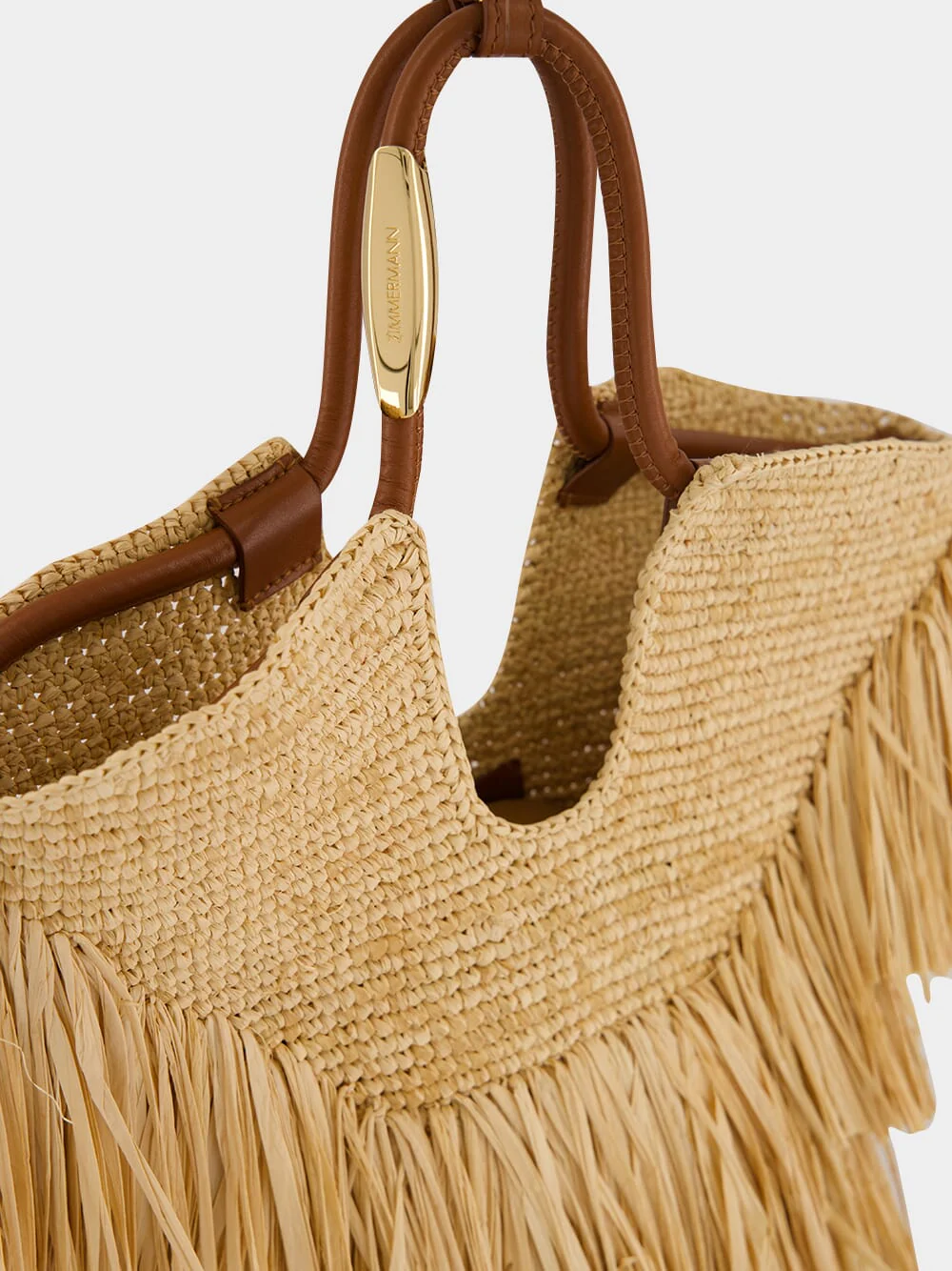 Natural Goldentime Small Fringe Tote - Image 9