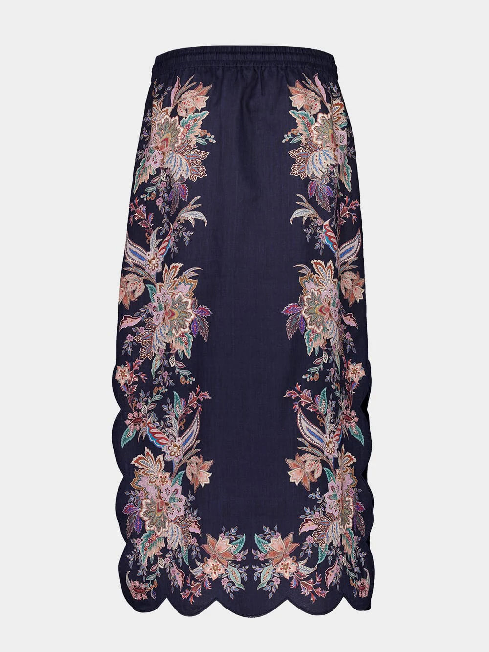 Navy Blue Midi Skirt with Rhiannon Scallop - Image 3