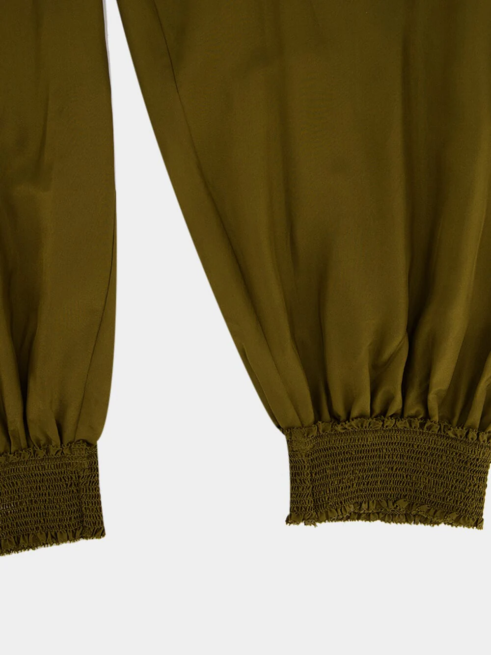 Olive Green Mahon Silk Harem Pants - Image 4