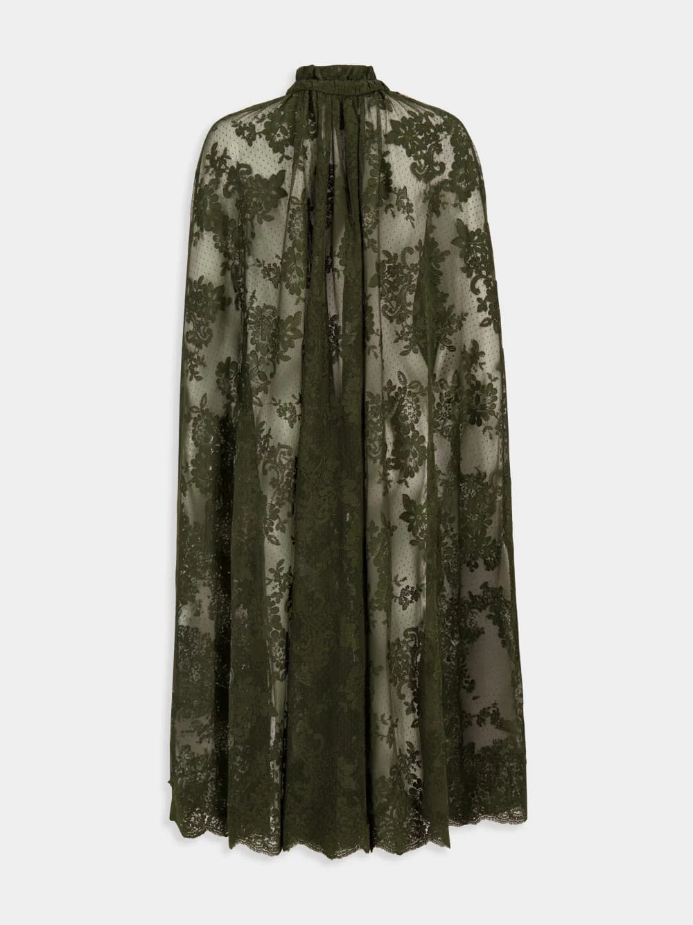 Olive Green Memento Lace Cape - Image 4