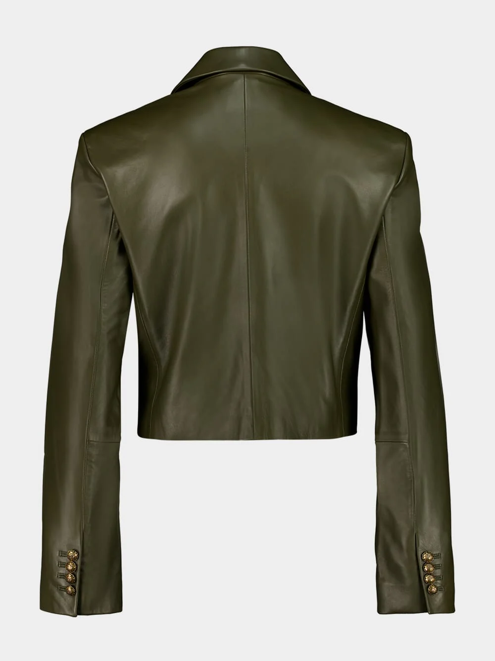 Olive Hypnotic Leather Blazer - Image 3