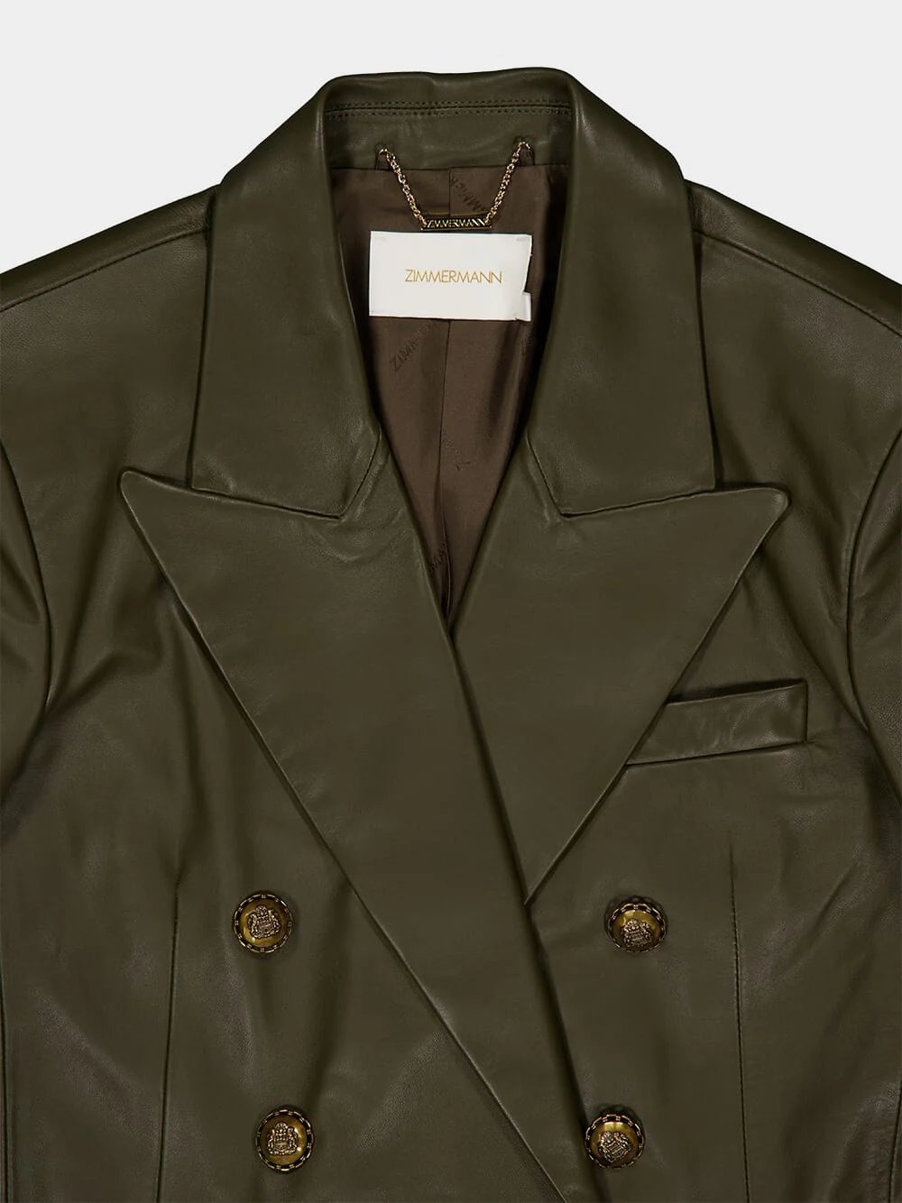 Olive Hypnotic Leather Blazer - Image 5