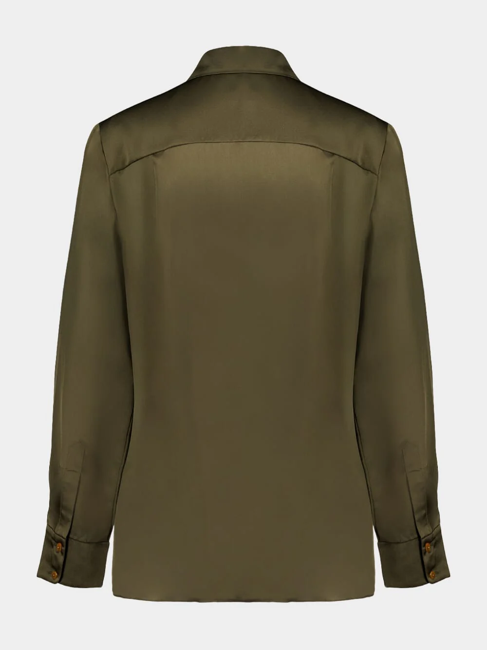 Olive Hypnotic Satin Shirt - Image 3