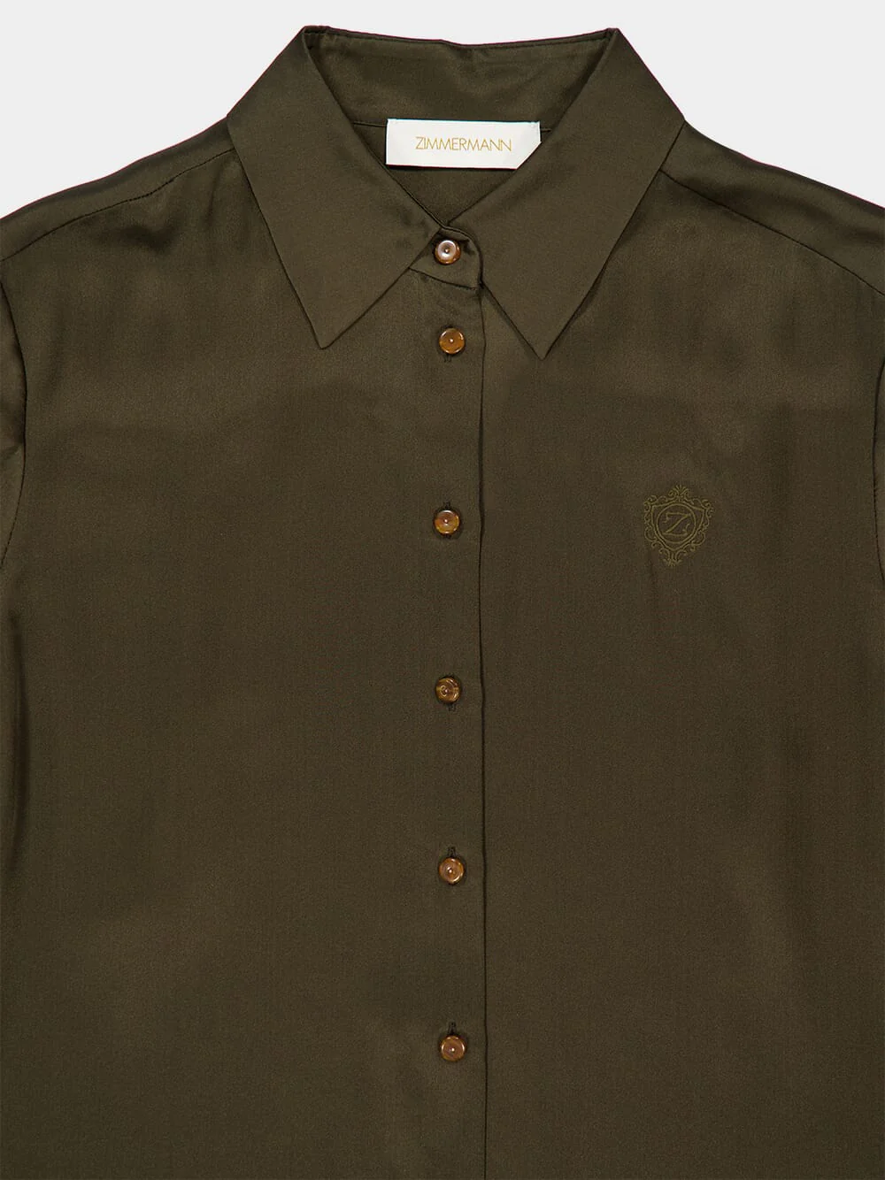 Olive Hypnotic Satin Shirt - Image 5