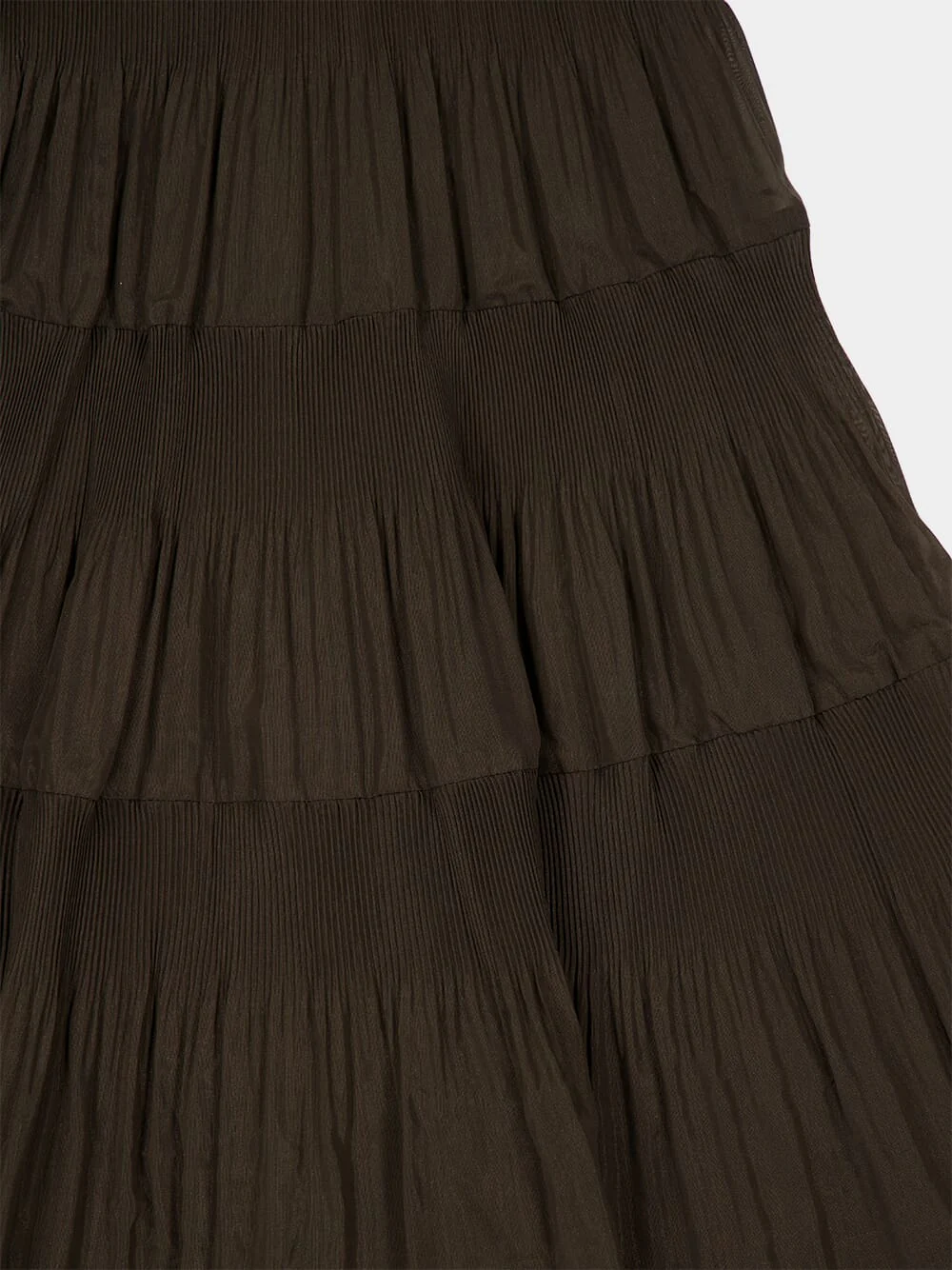 Olive Pleated Draped Midi Dress - Image 6