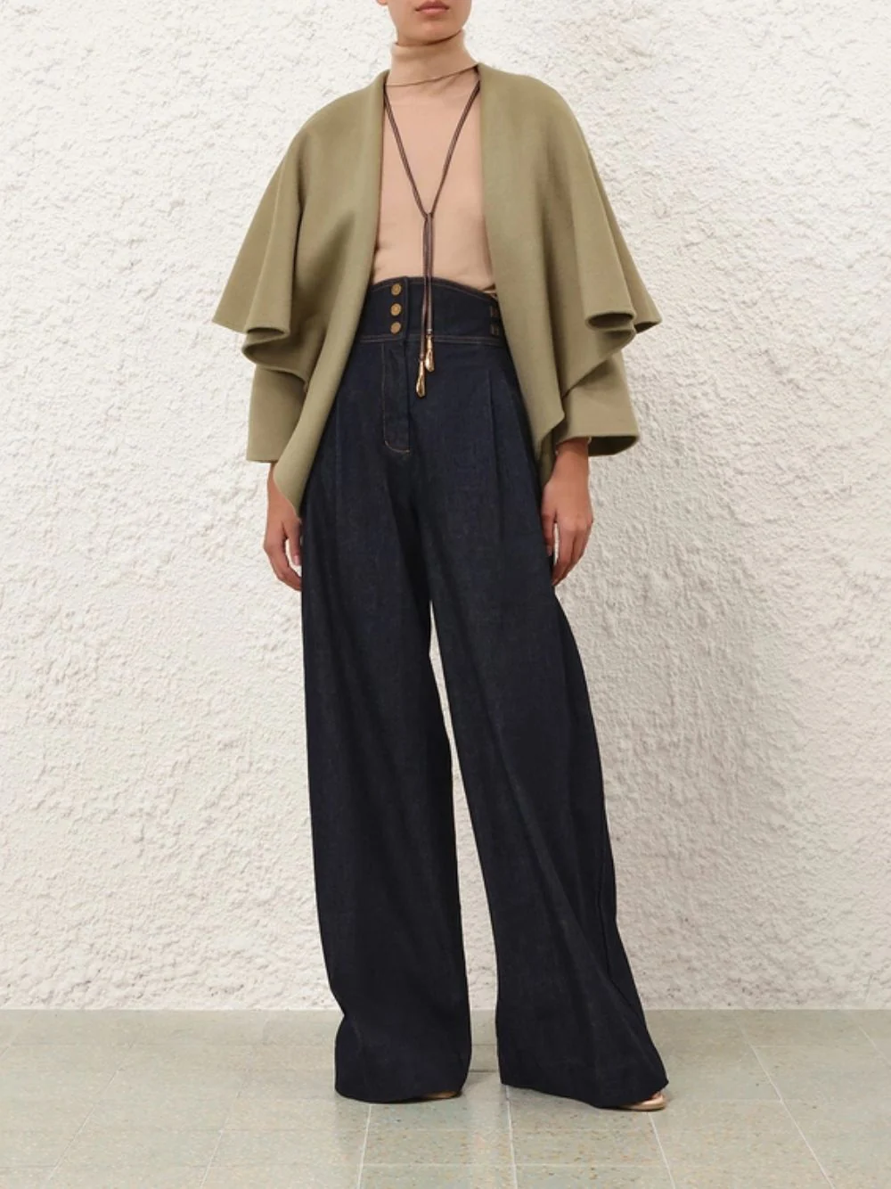 Palm Rebellion Tie Neck Cape - Image 2