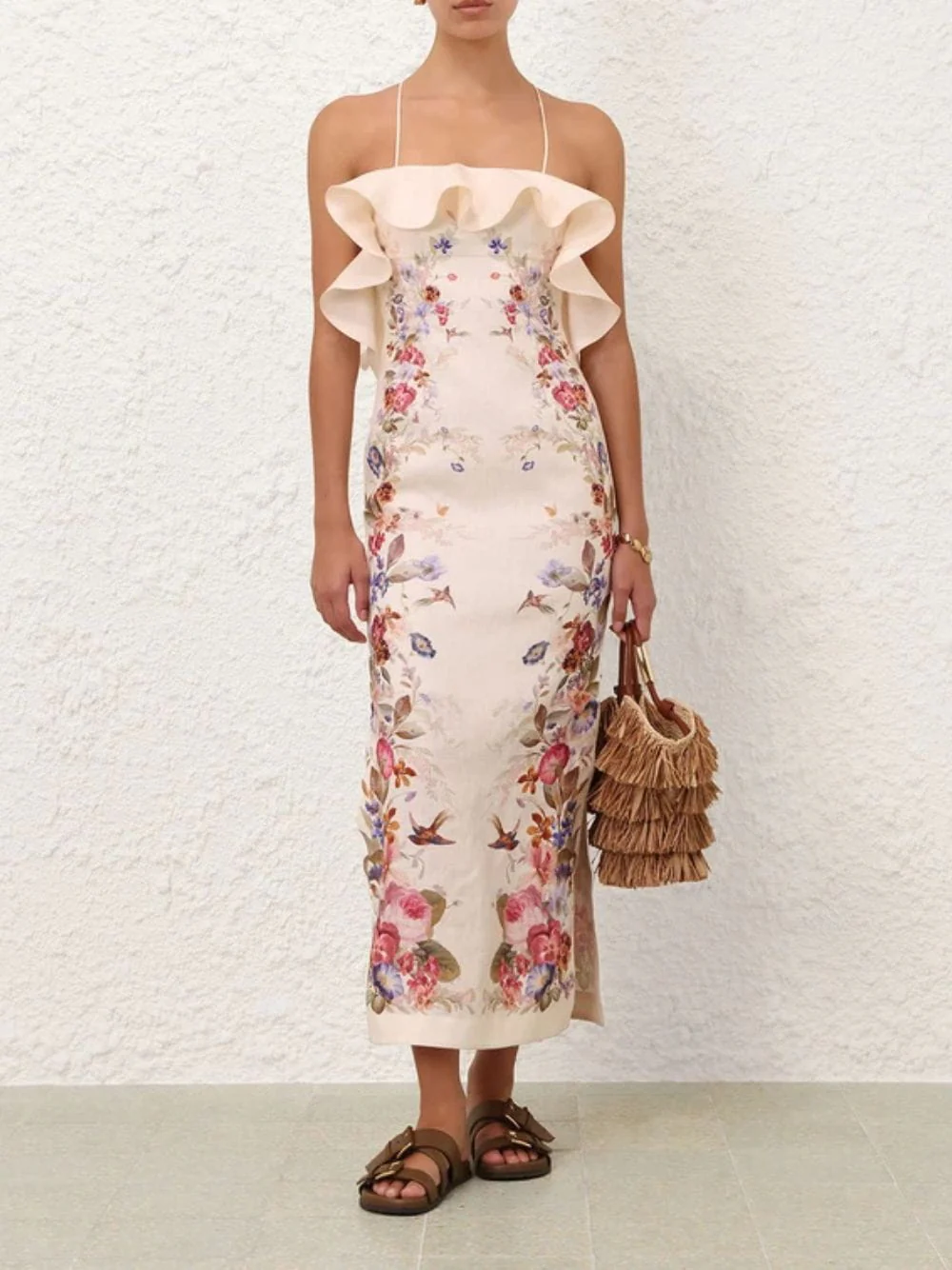 Patience Vanilla Floral Frill Dress - Image 2