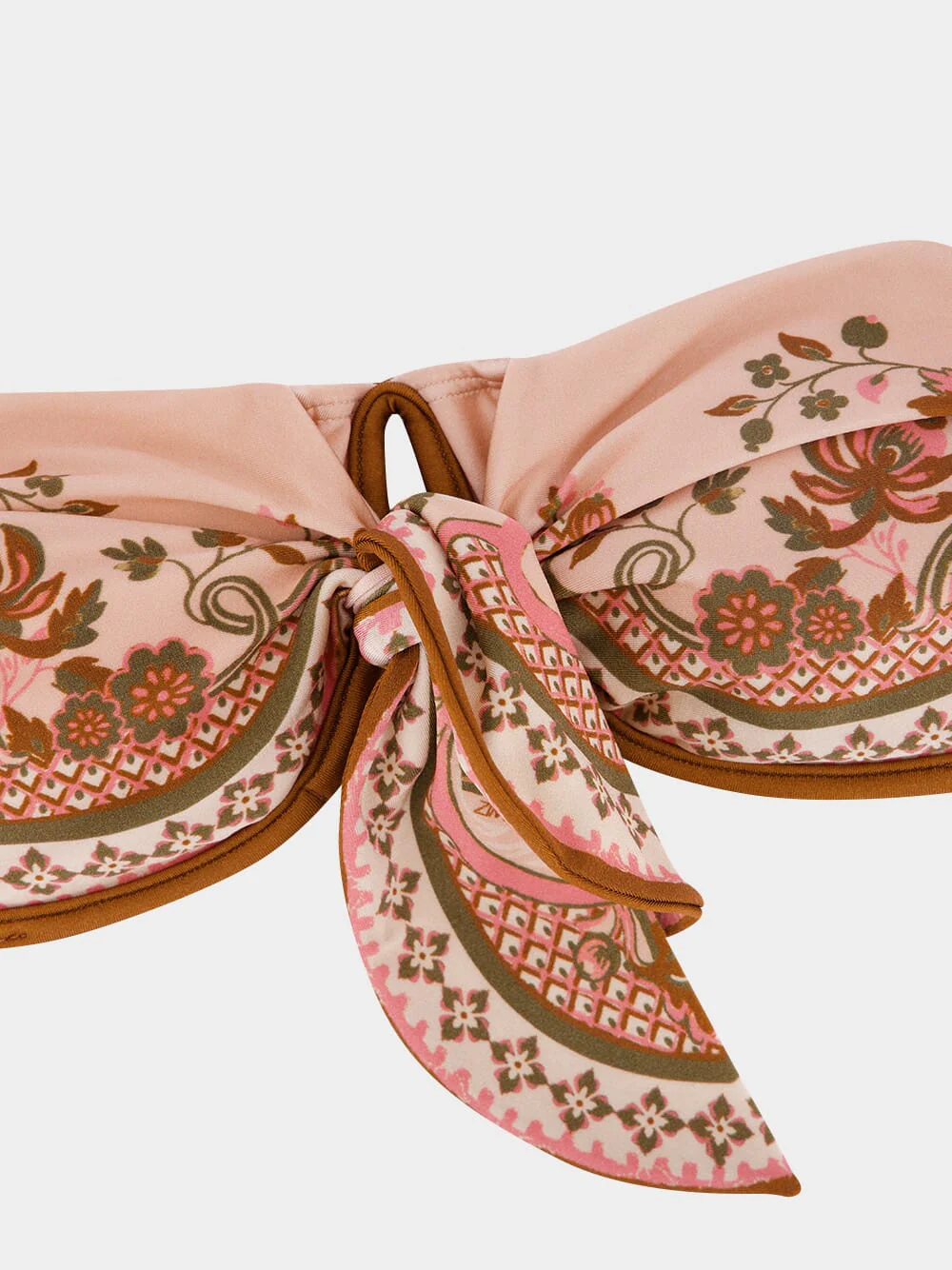 Pink Paisley Floral Aster Scarf Tie Bikini - Image 5