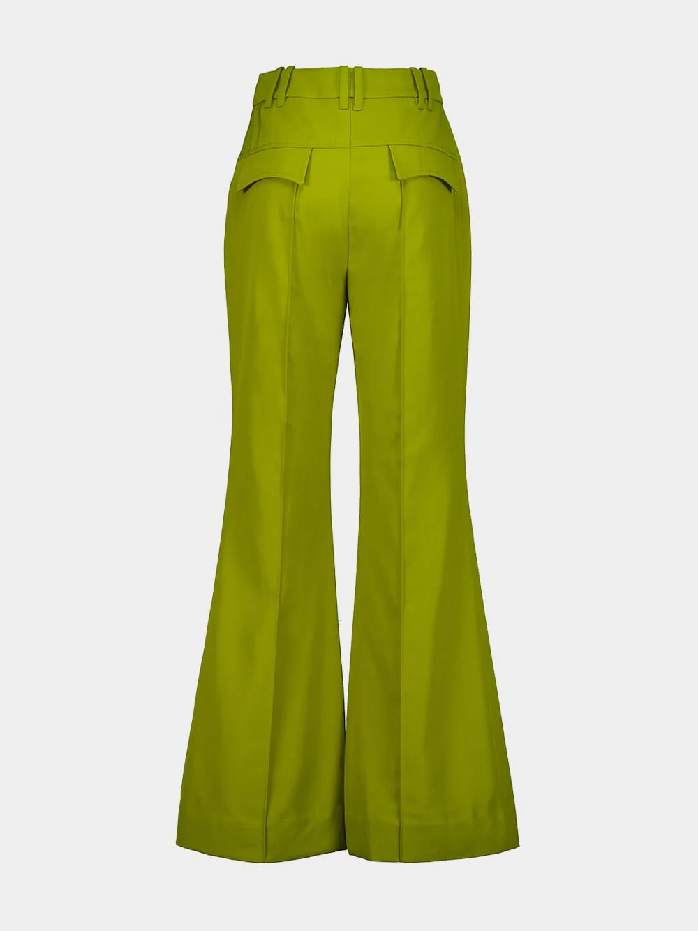 Pistachio Luna Wool Flare Trousers - Image 3