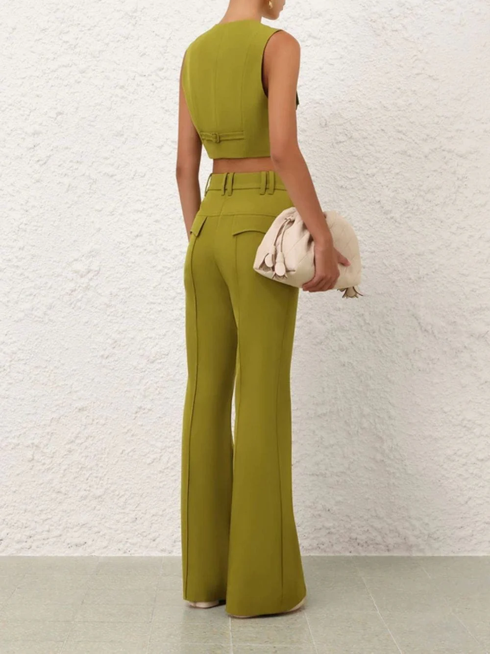 Pistachio Luna Wool Waistcoat - Image 5