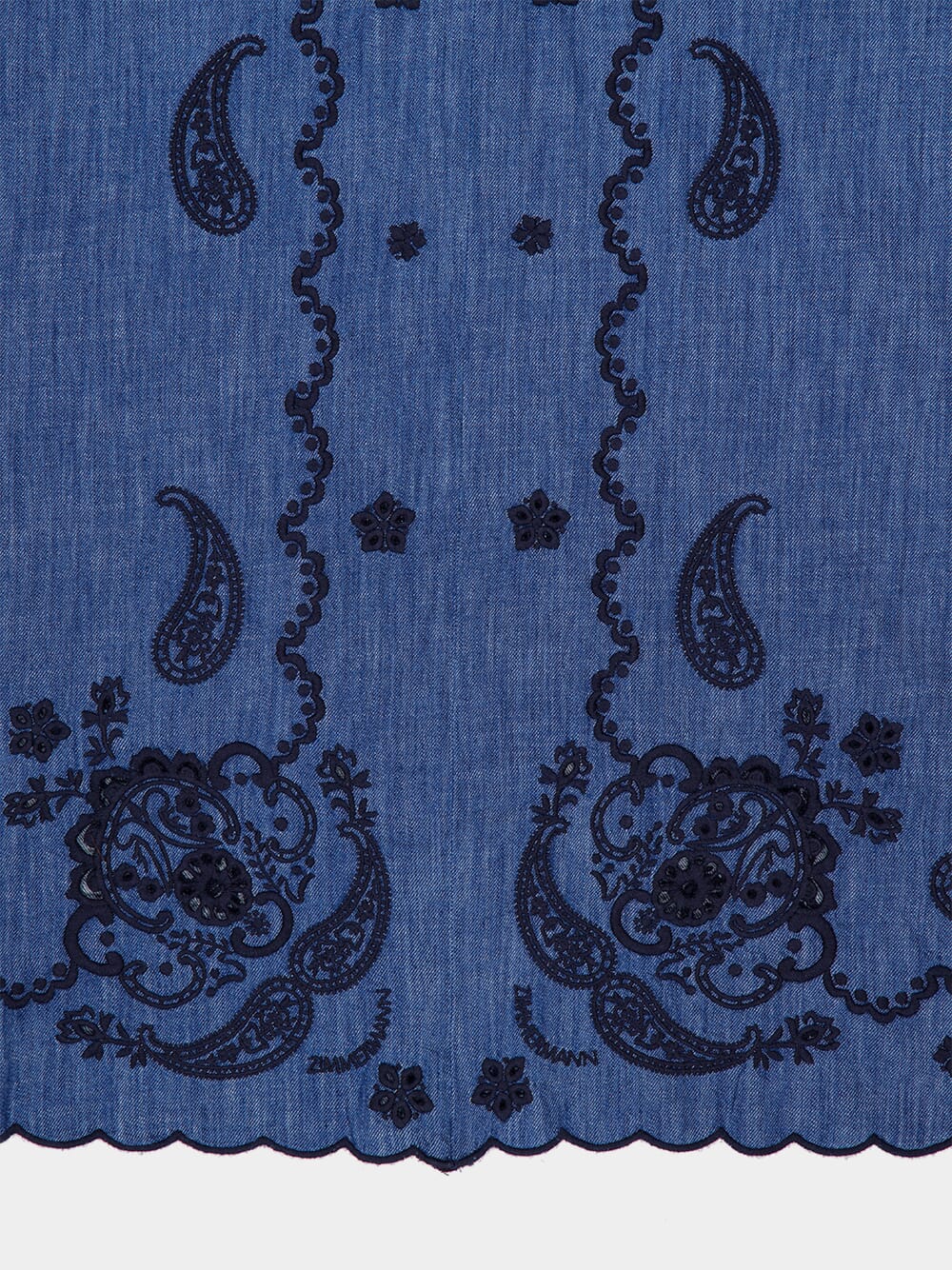 Railway Blue Aster Embroidered Midi Dress - Image 6