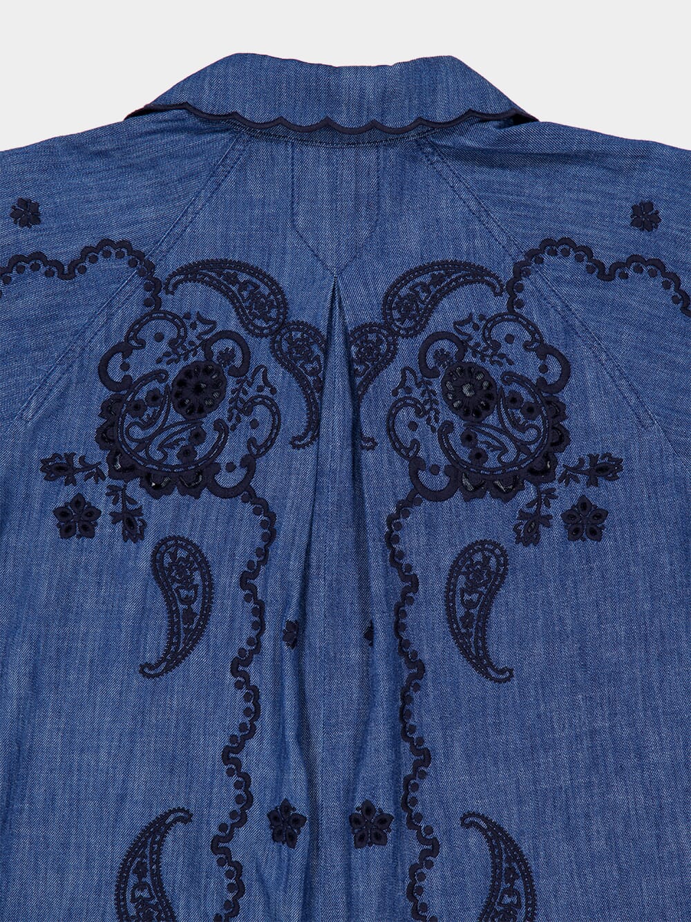 Railway Blue Aster Embroidered Midi Dress - Image 7