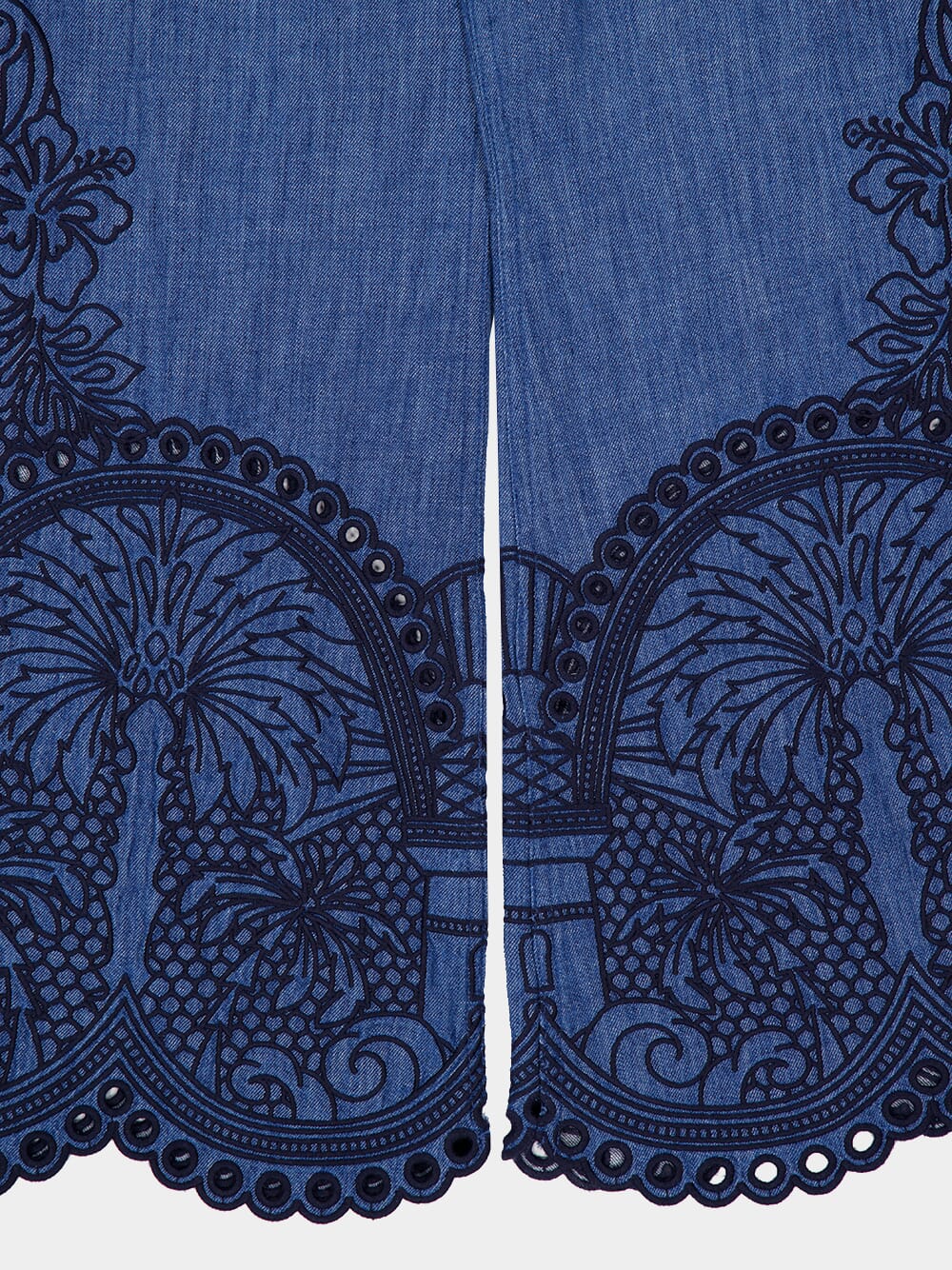 Railway Blue Coco Embroidered Denim Pant - Image 4