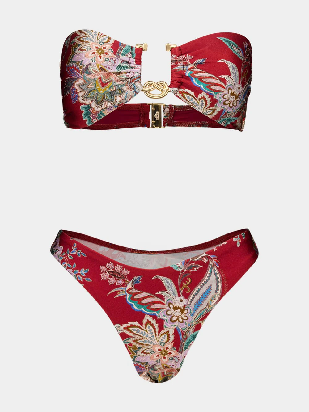 Red Multi Paisley Rhiannon Knot Bikini