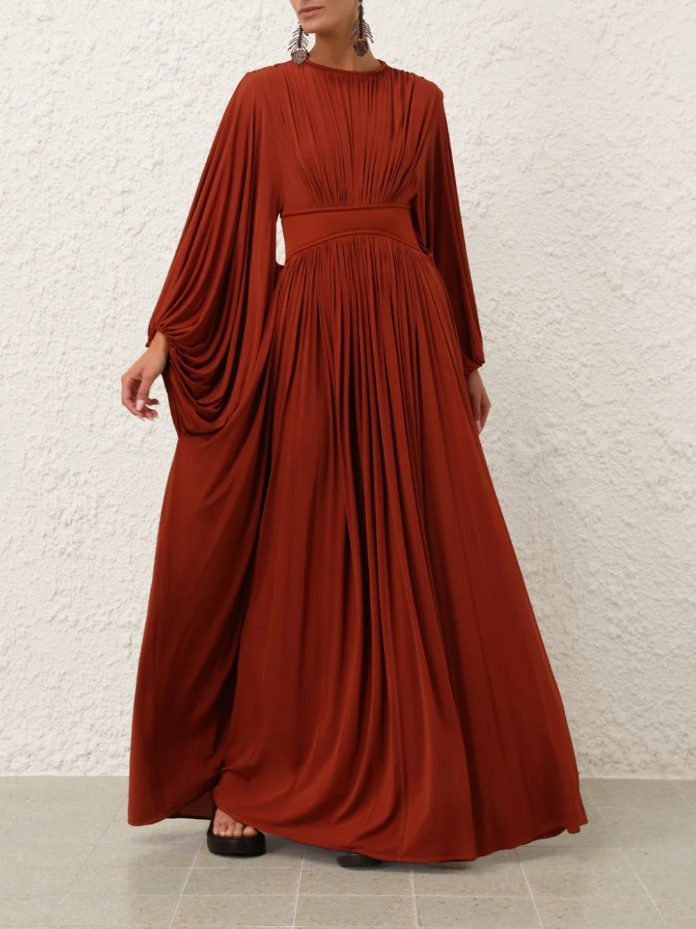 Rust Illuminate Batwing Maxi Dress