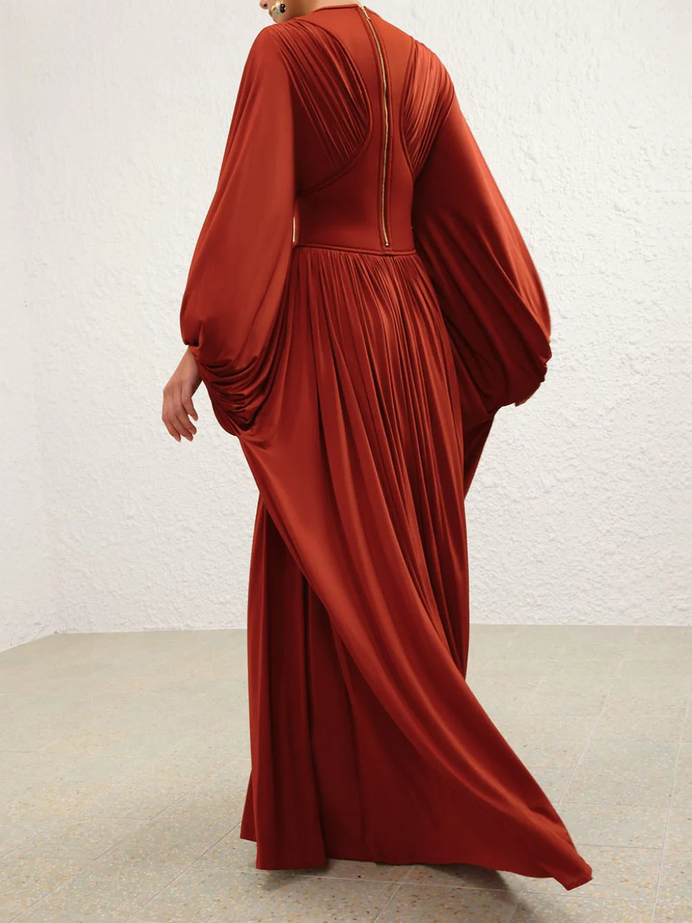 Rust Illuminate Batwing Maxi Dress - Image 9